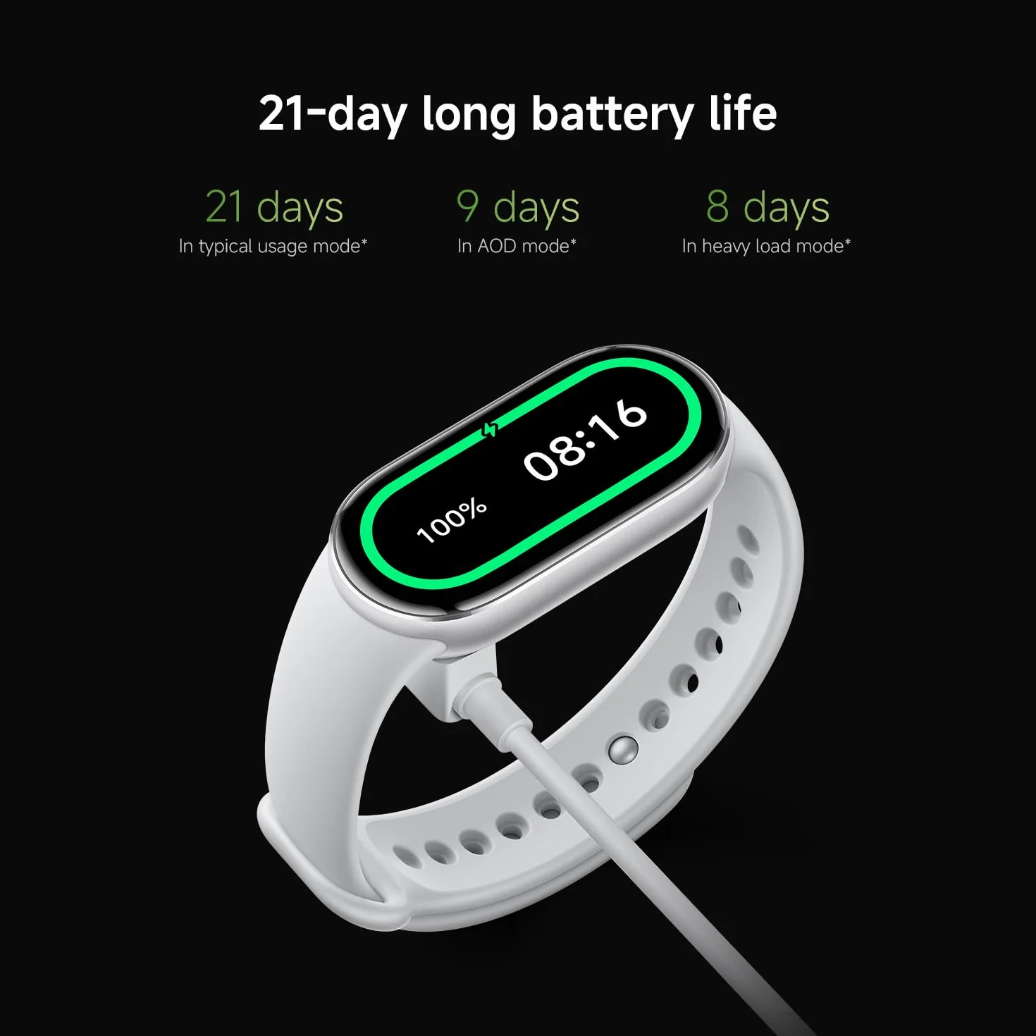 Xiaomi Smart Band 10, Smart Watch, Fitness Tracker, wyświetlacz AMOLED 1,72", akumulator 21 dni, wodoszczelność 5ATM, SPO₂ i pomiar tętna, monitorowanie snu, 150+ trybów sportowych, srebrny
