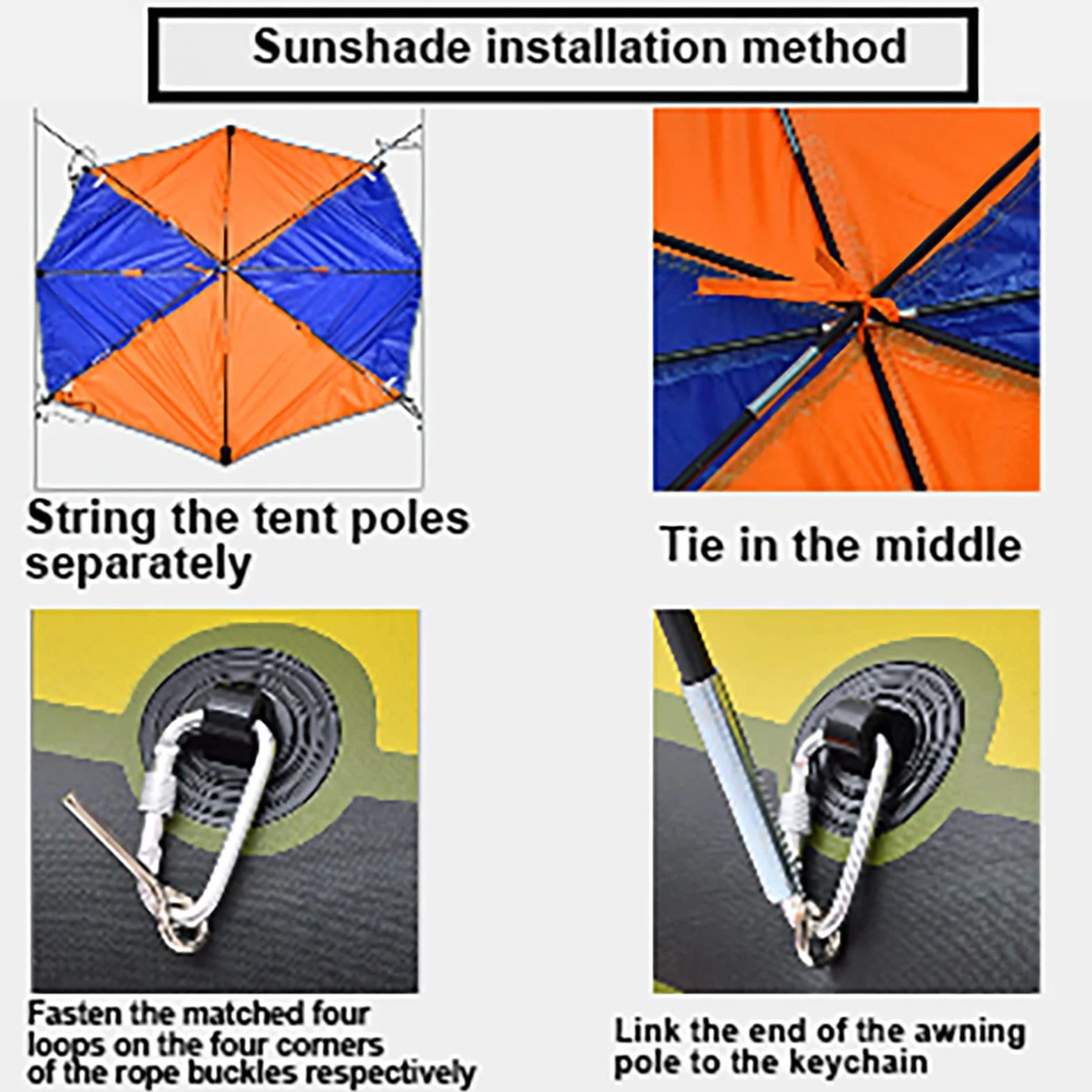 Ejoyous Nadmuchiwany parasol do łodzi dla 2-4 osób, nadmuchiwany dach łodzi bimini składany nadmuchiwany namiot na łódź namiot dachowy namiot kempingowy ochrona przed słońcem namiot
