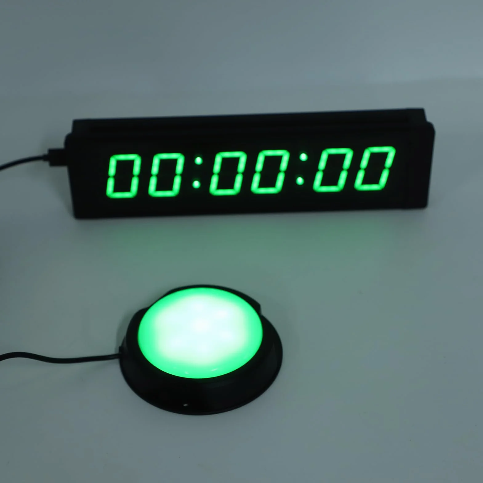 Luocute Timer Siłowni, 1,5-calowy 6-cyfrowy Wyświetlacz LED Odliczanie w górę Odliczanie Czasu Wyścigu z Przewodowym Przyciskiem Pilota, Stopery do Konferencji Szkoleniowej Podczas