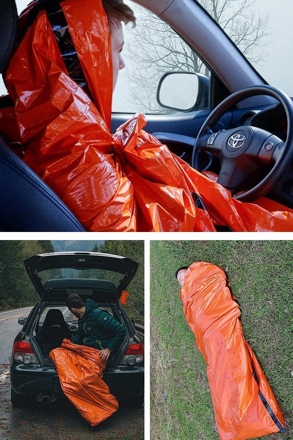 HONYAO Śpiwór ratunkowy, torba ratunkowa Bivvy Koc ratunkowy wielokrotnego użytku na kemping na świeżym powietrzu, piesze wycieczki