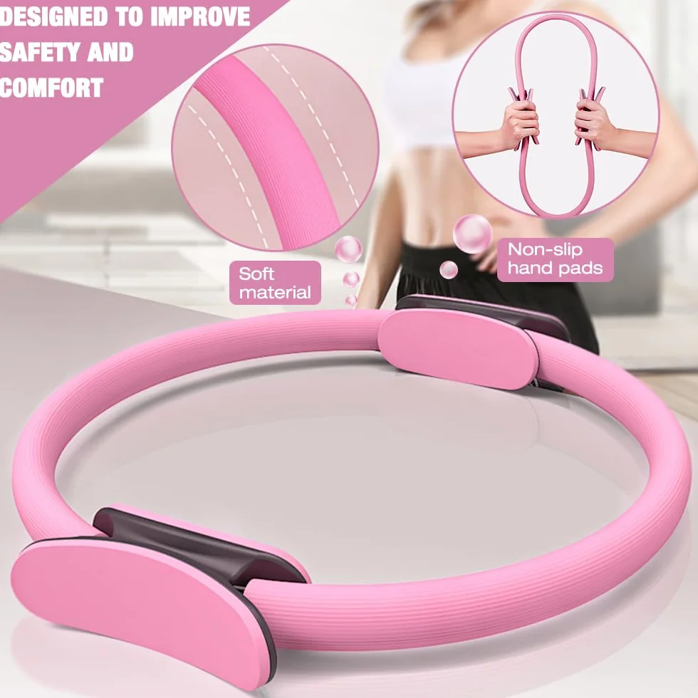 Mineup Zestaw pierścieni do pilates, 5 sztuk zestawu pilates essentials dla kobiet z piłką do jogi, pasem do jogi i paskami fitness, pierścień pilates, pierścień pilates yoga do domu, jogi, siły i