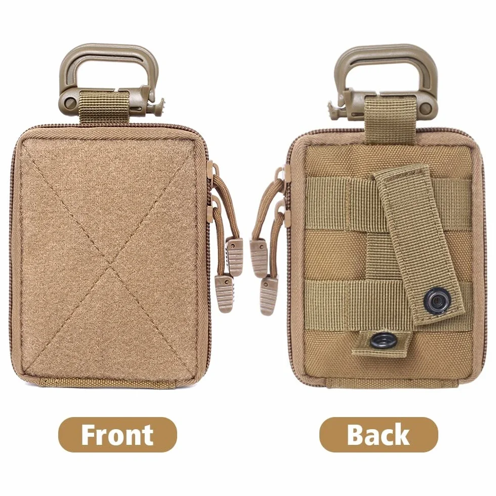 DONGKER EDC Molle Pouch, taktyczna torba w talii, wodoszczelna torba pierwszej pomocy, organizer z mikro-kieszenią, z karabińczykiem, do użytku w nagłych wypadkach medycznych na świeżym powietrzu