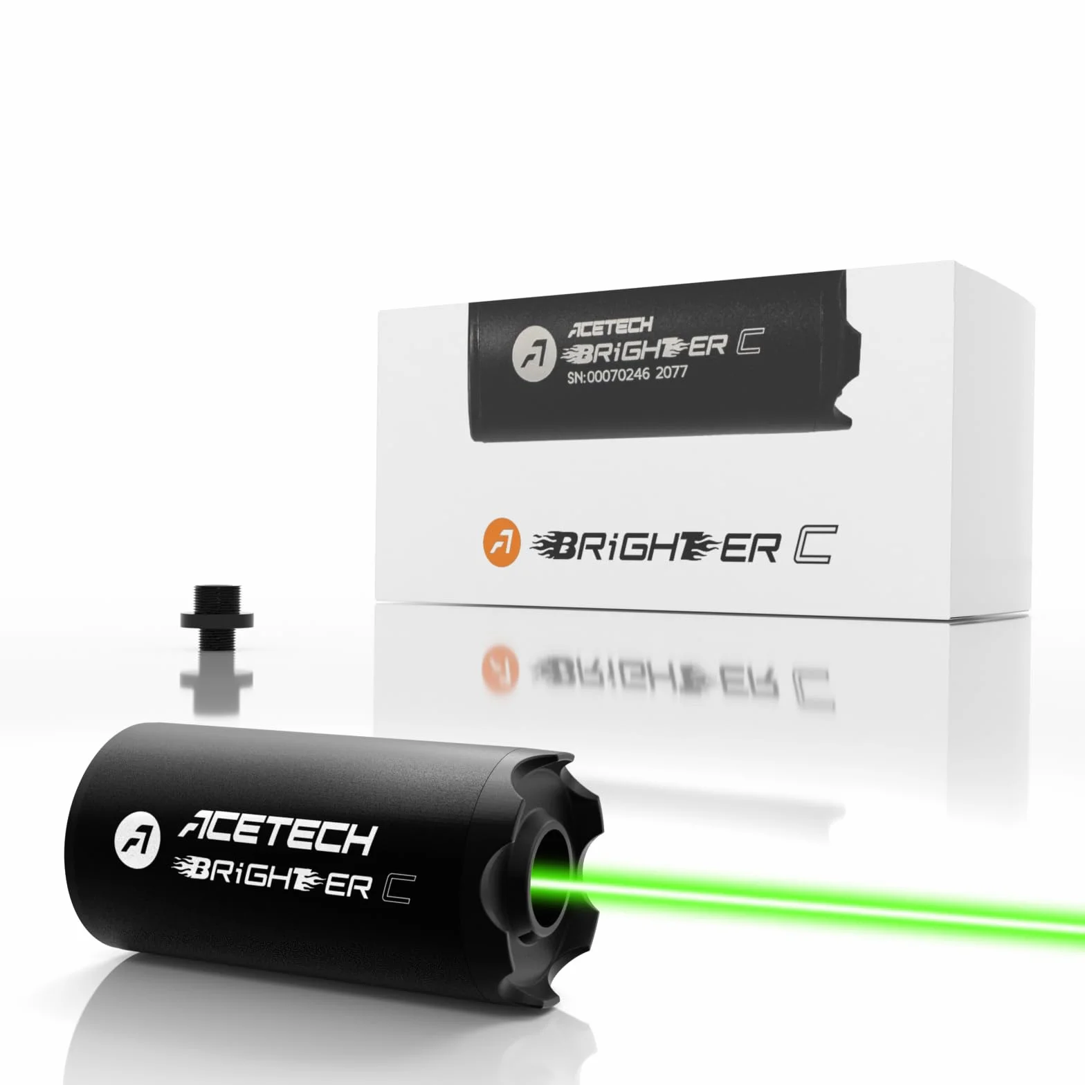 ACETECH Airsoft Tracer Unit Brighter C Tlumič expozice kuličky 11mm závitem pravý (CW) závit a 14mm levý (CCW) adaptér