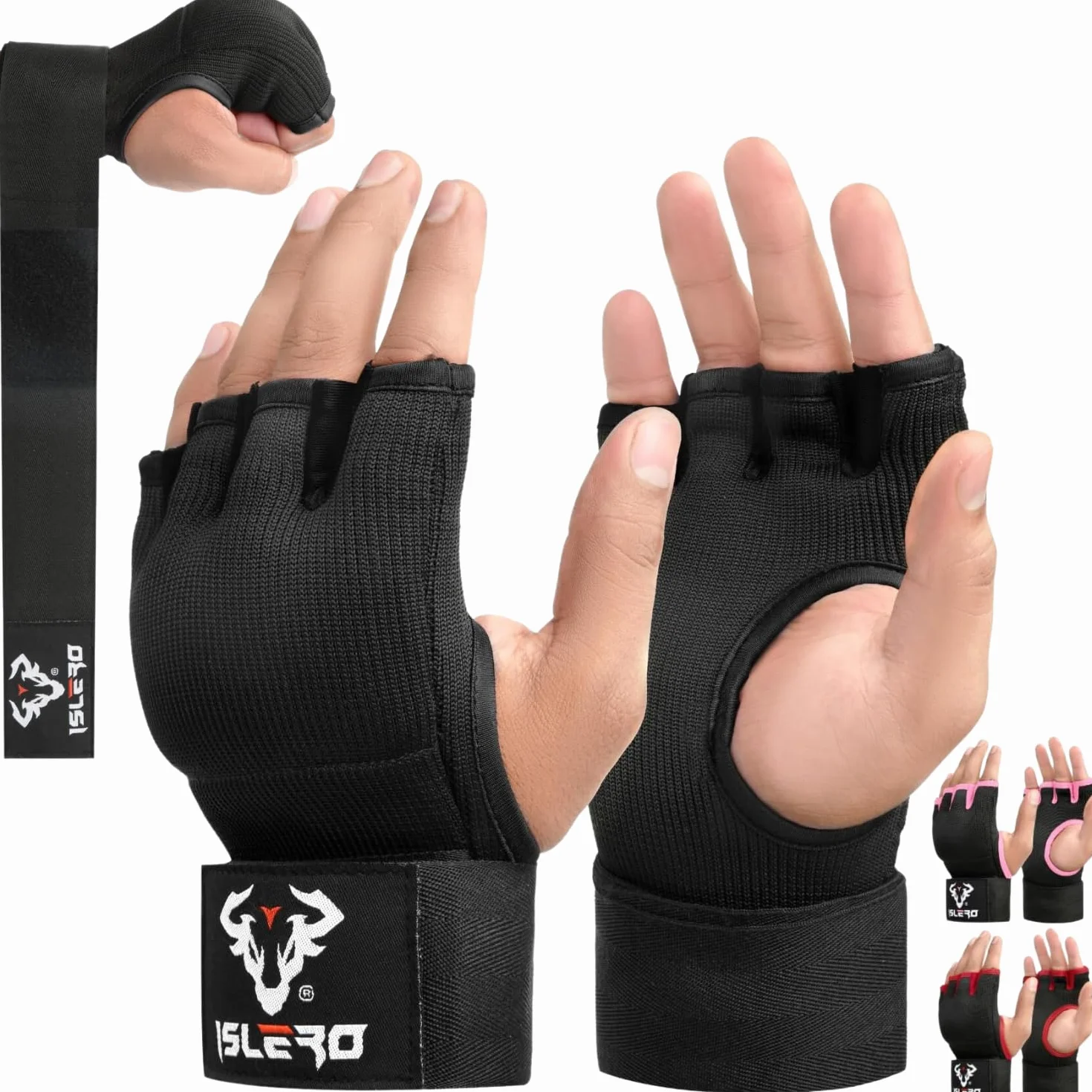 Islero bokserskie opaski na dłonie 93 cm szybkie długie paski na nadgarstek żelowe rękawice wewnętrzne elastyczne ochrona pięści wyściełane muay thai MMA sztuki walki worek treningowy bandaże