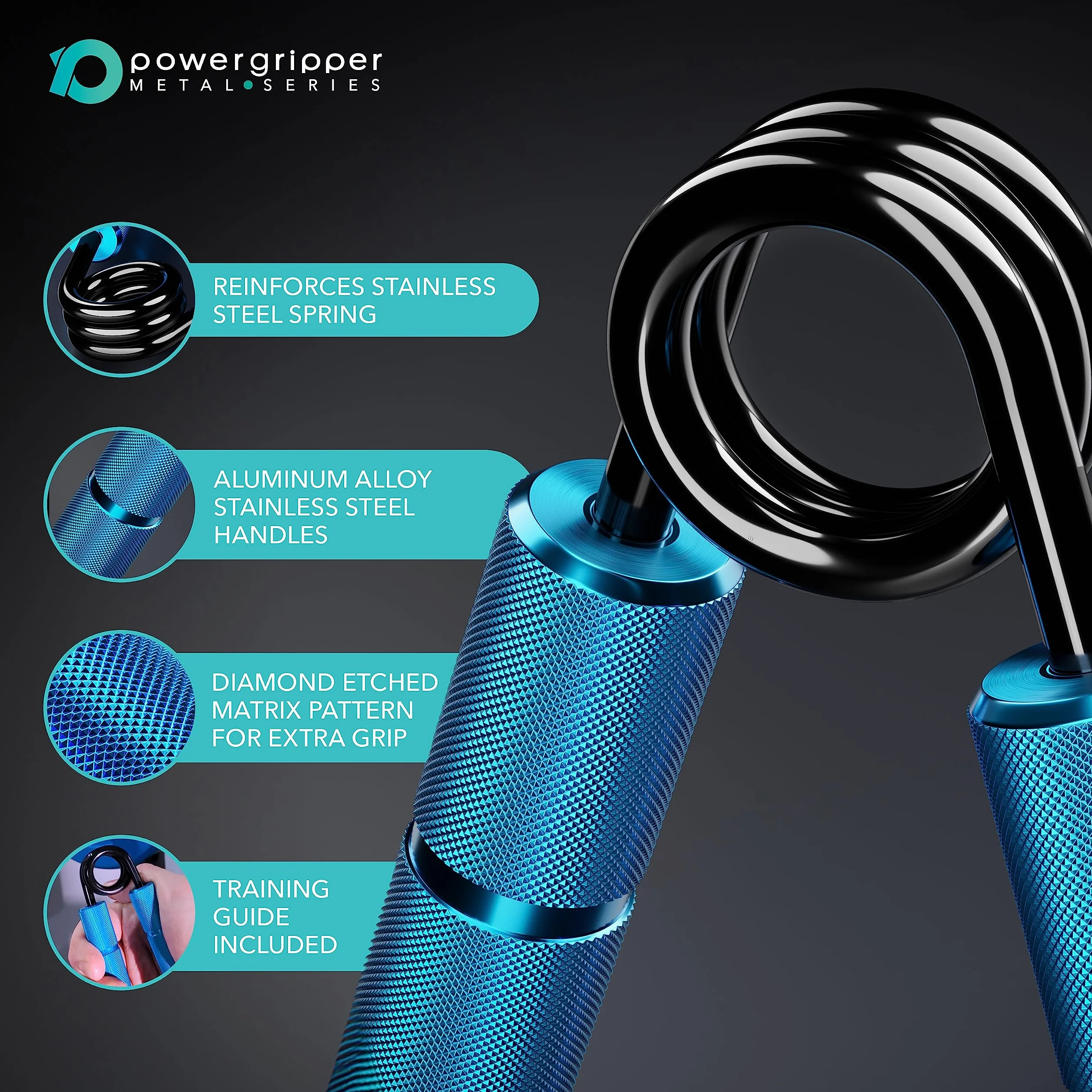 RPM Power PowerGripper metalowy trenażer mięśni dłoni 100-200 kg do treningu uchwytów