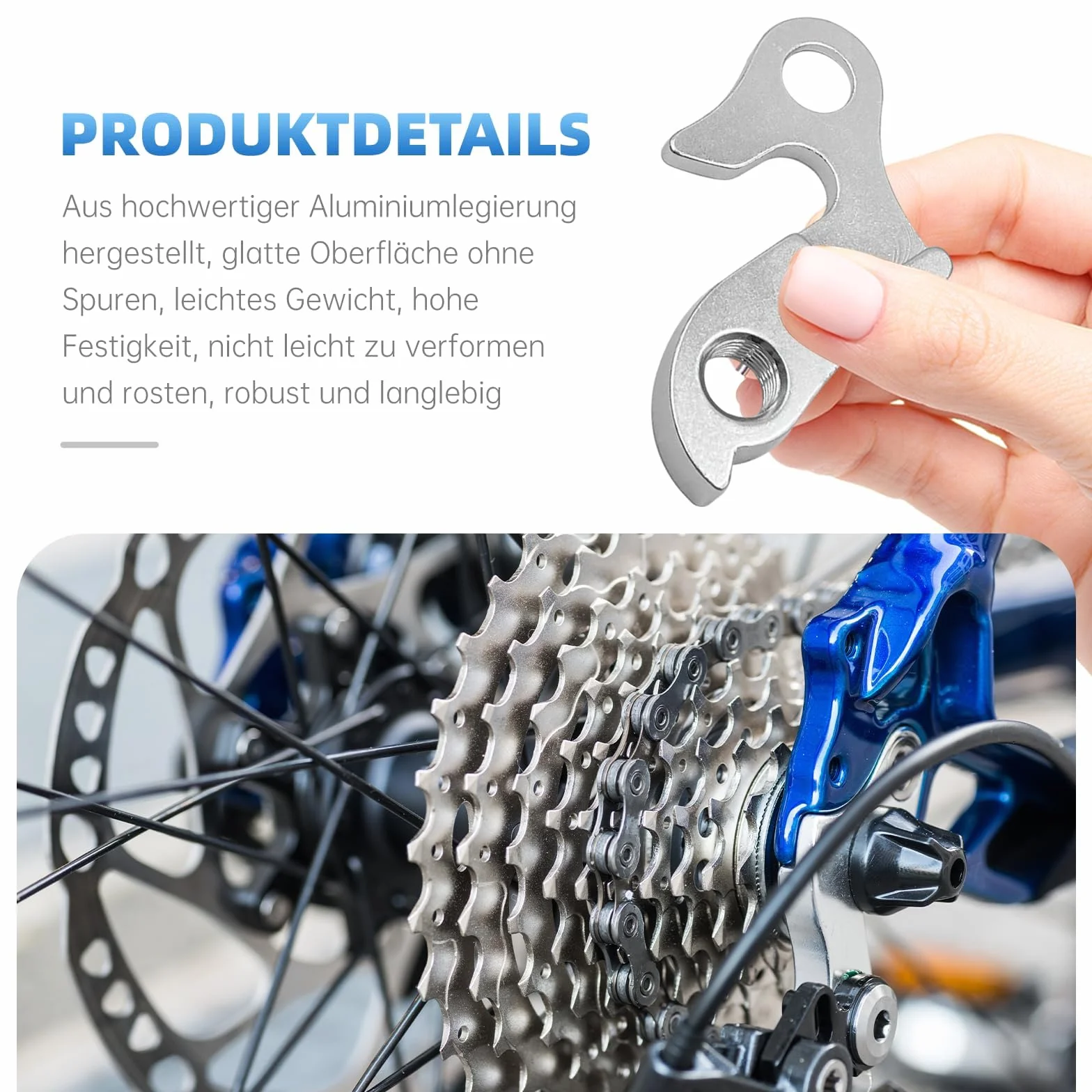 Zestaw 2 haków przerzutki do roweru górskiego – aluminiowe wieszaki tylne z śrubami, części zamienne do rowerów MTB, łatwy montaż, odpowiednie do rowerów górskich