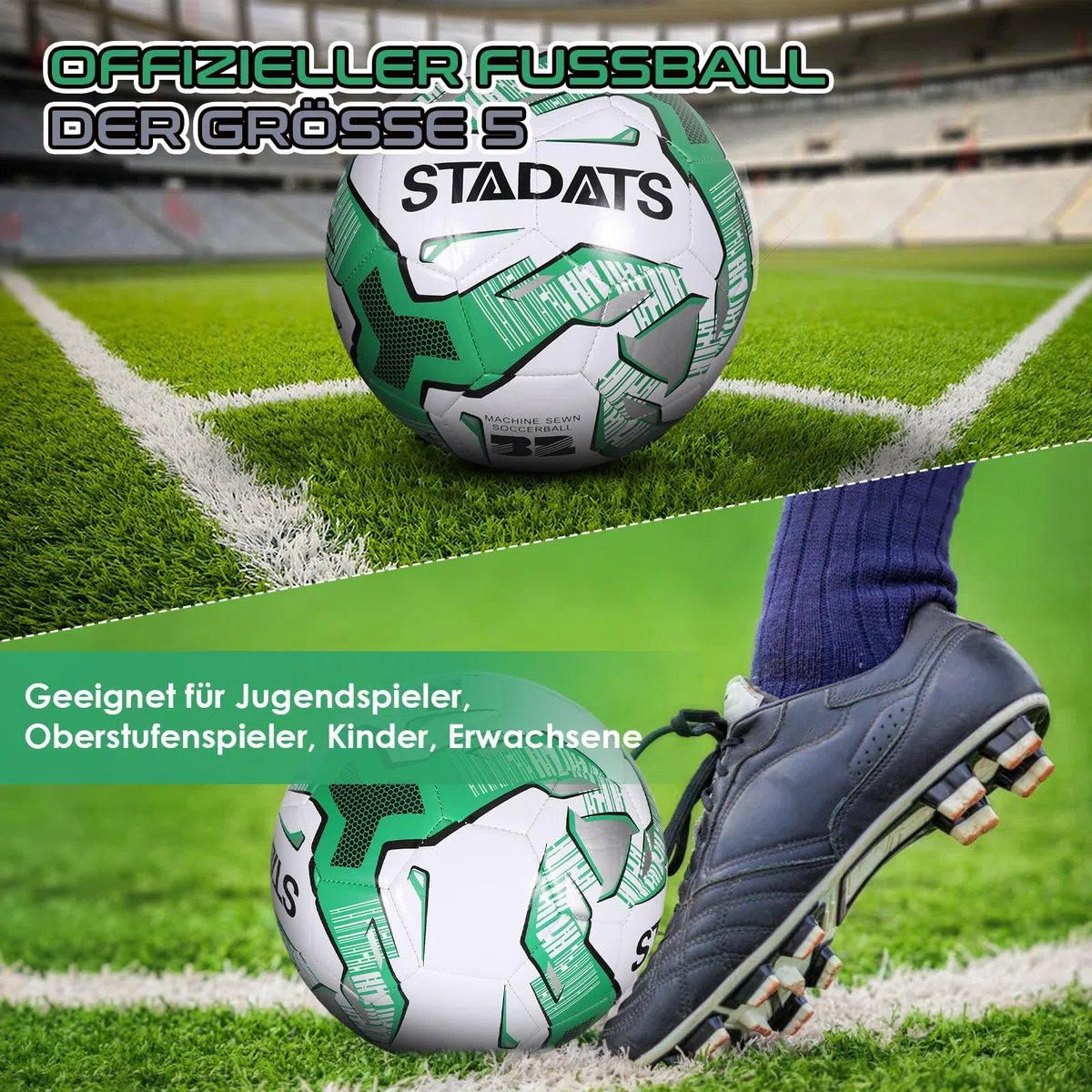 Piłka nożna rozmiar 5 dla dzieci i dorosłych, piłka nożna dla dzieci, futsal, pogrubiona, zabezpieczona przed wybuchem, piłka nożna dla dzieci, piłka nożna treningowa, młodzieżowa i dziecięca