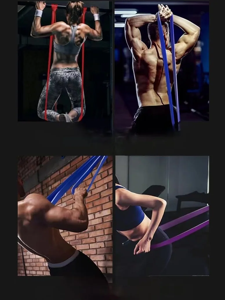 GIMIRO Taśmy do fitnessu, taśmy oporowe o 6 poziomach wytrzymałości, taśmy treningowe do jogi, pilatesu, fizjoterapii, treningu siłowego dla mężczyzn i kobiet