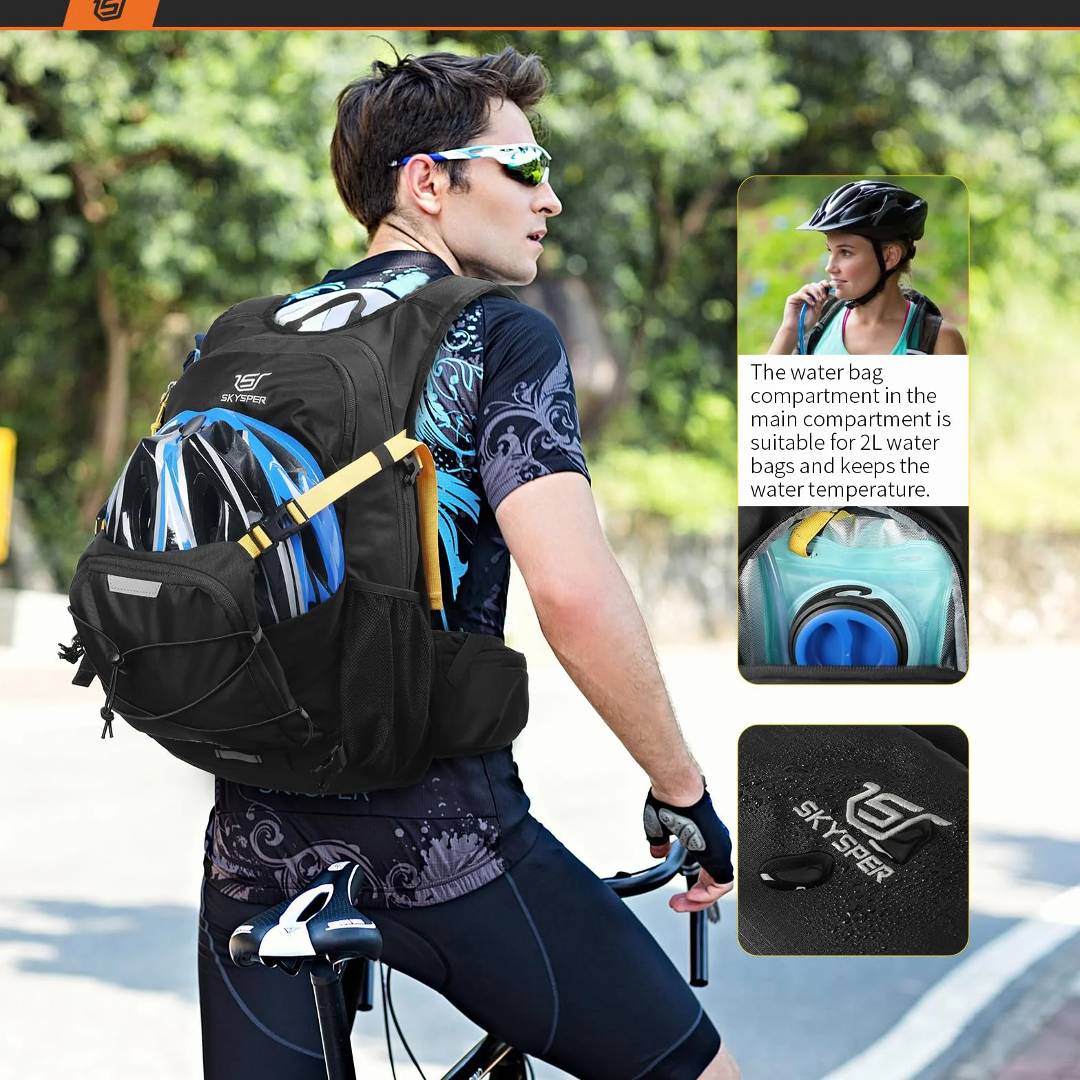 SKYSPER plecak rowerowy 20L, ISPEED 20 ultralekki z systemem hydracyjnym