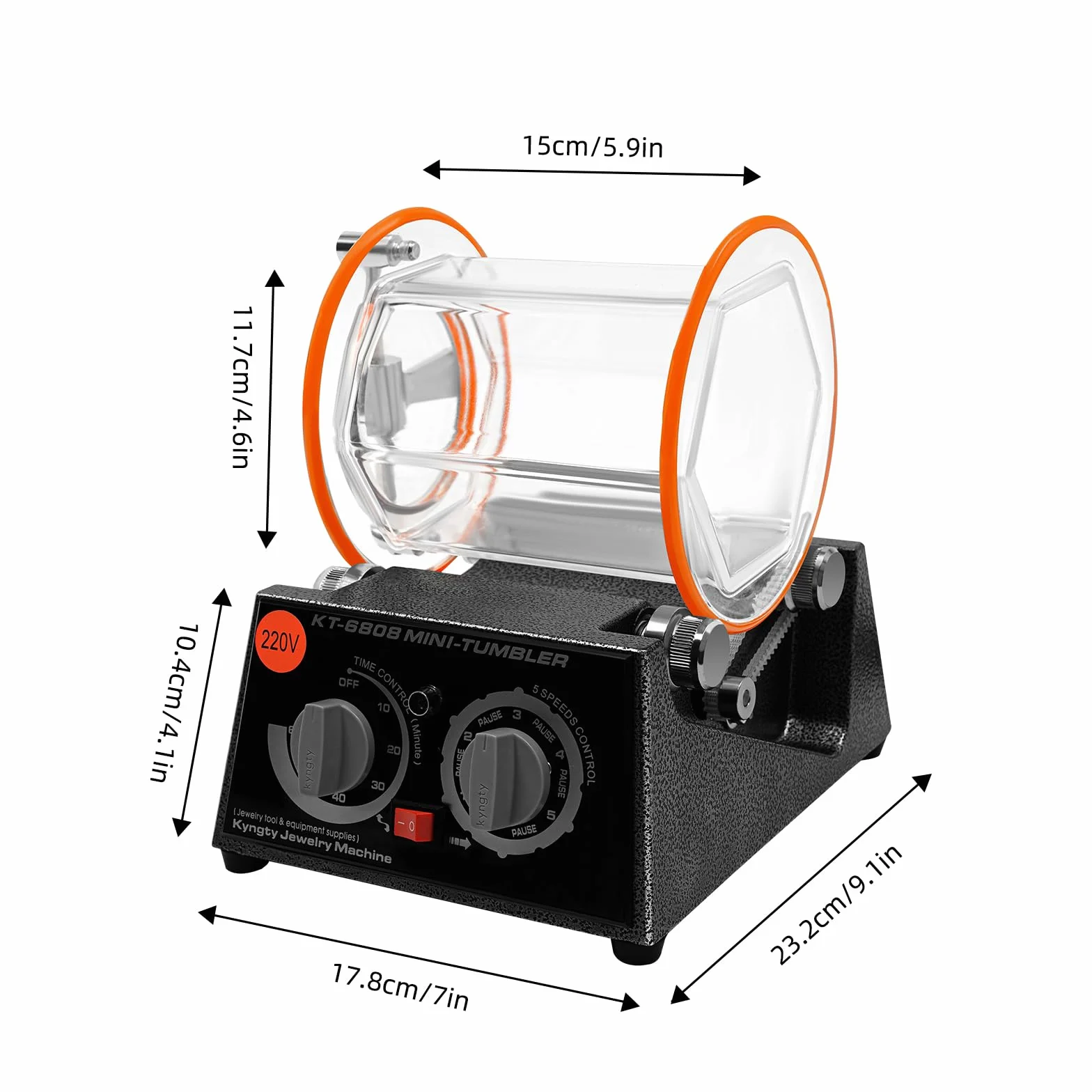 60 W Rotary Tumbler polerka do powierzchni 3 kg 4 prędkości z timerem