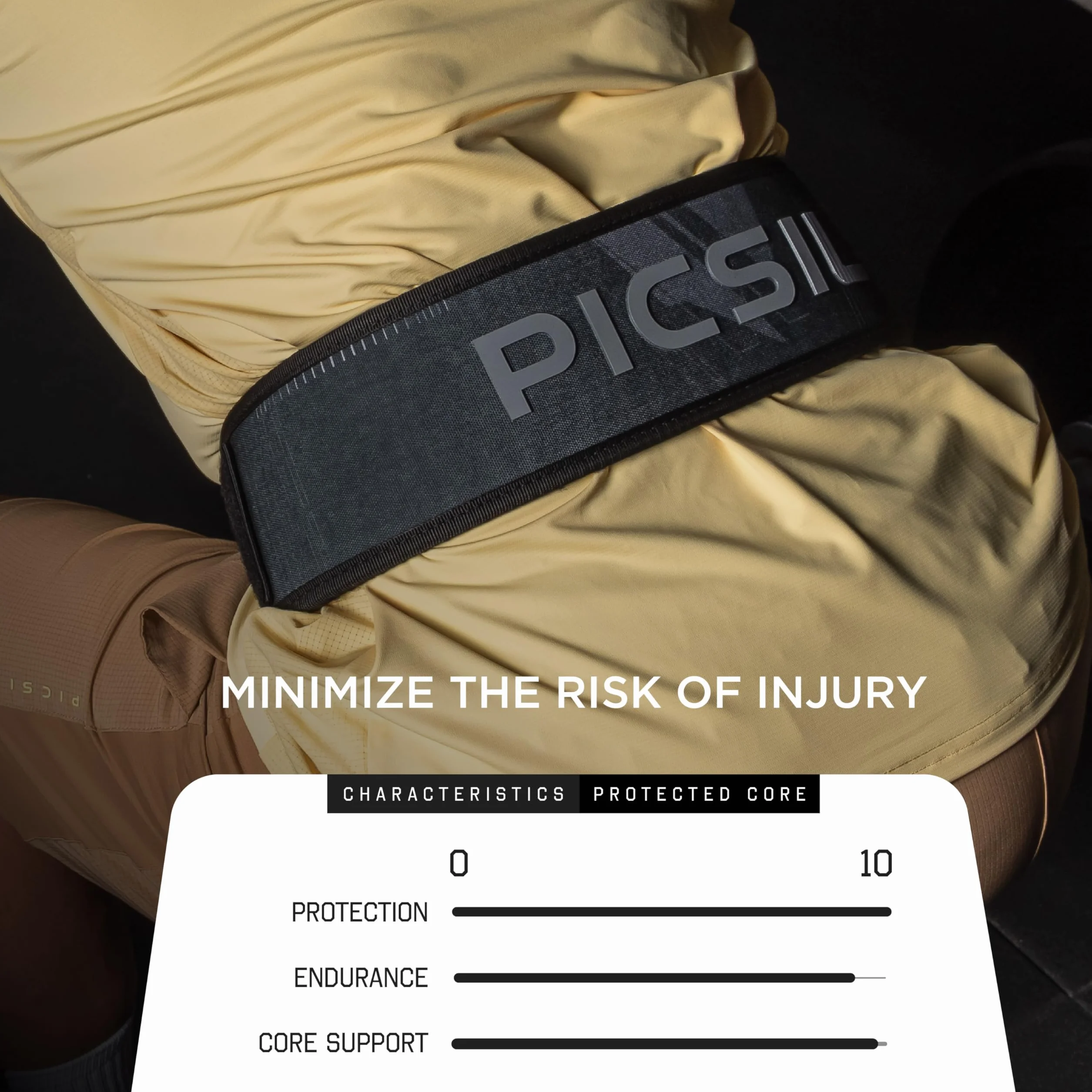 PICSIL LockPro Neoprenowy pas ciężarowy do podnoszenia z podwójną regulacją do cross training i powerlifting
