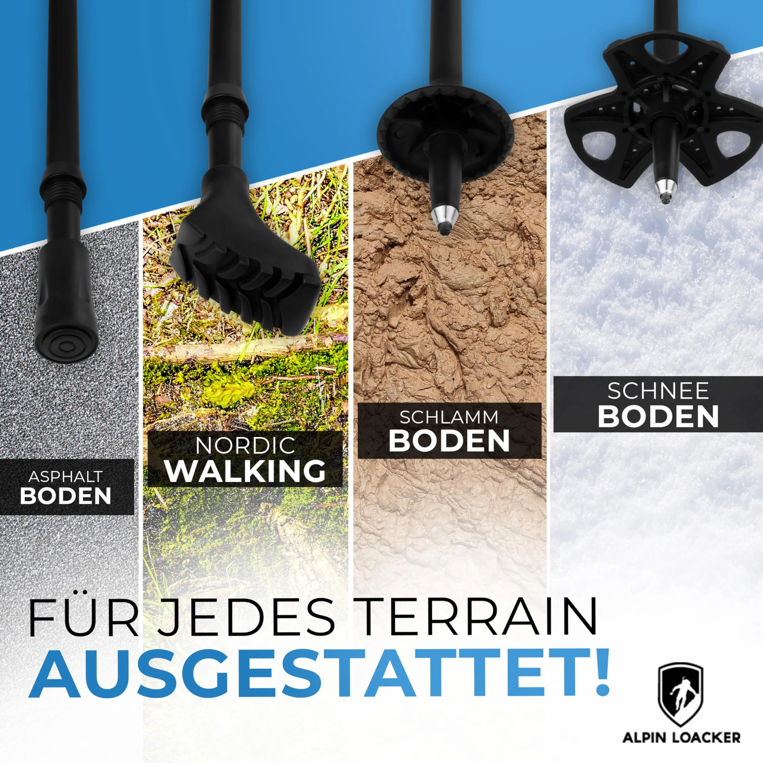 Alpin Loacker Kije turystyczne Carbon Pro Series składane kije trekkingowe z korkową rękojeścią