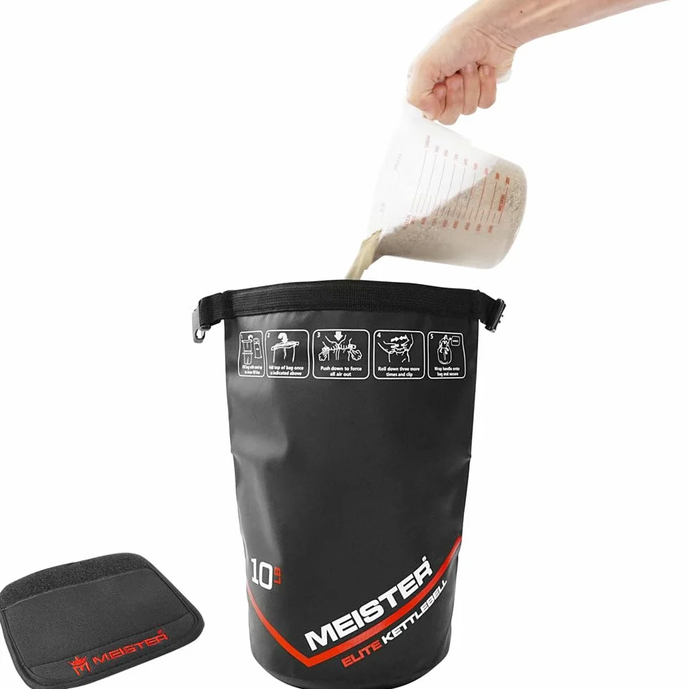 Meister Elite przenośny kettlebell piaskowy - waga miękkiego worka z piaskiem - 10/15/9 kg