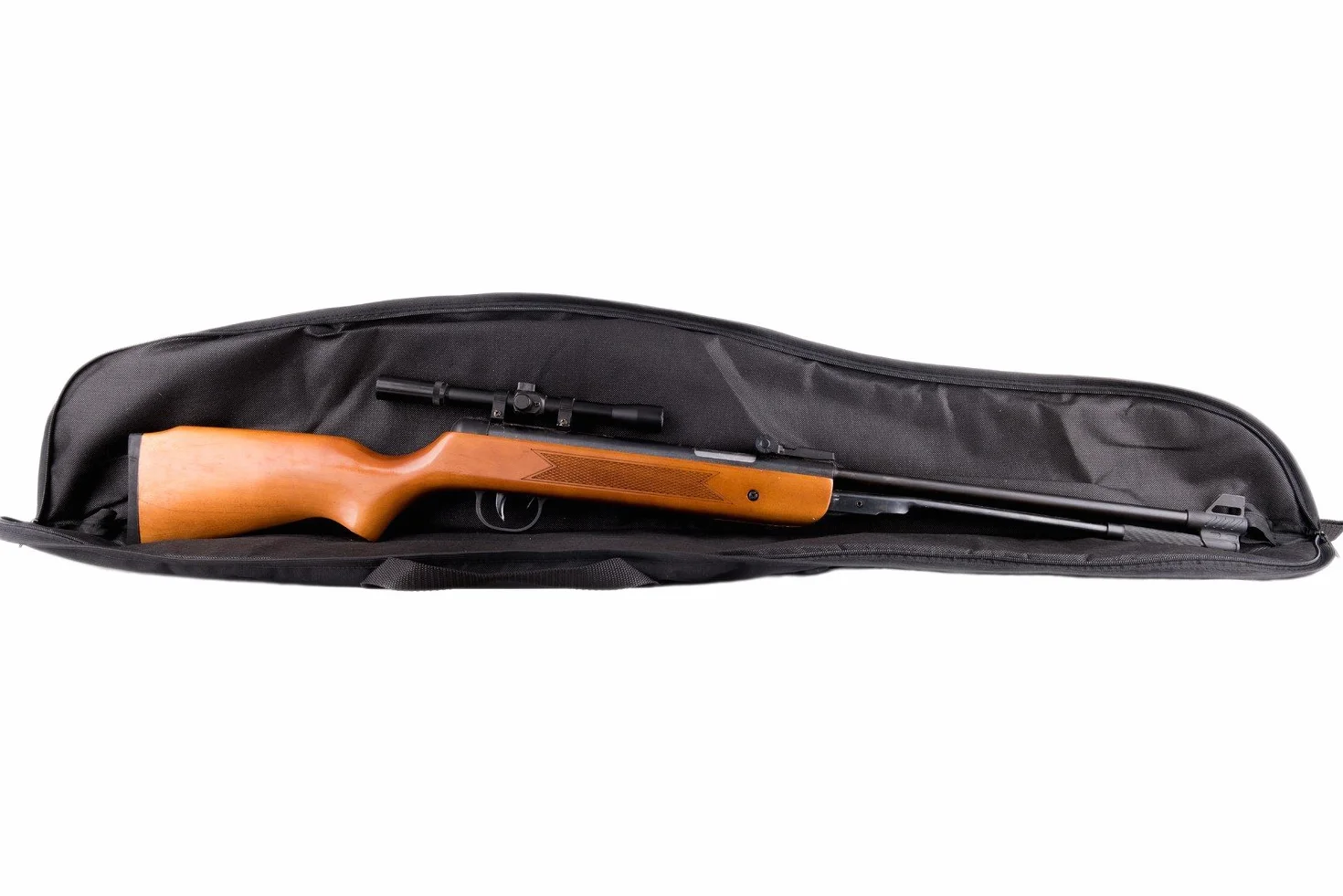 Ferocity Torba na broń 115-120 cm czarna z paskiem do wiatrówki piankowej