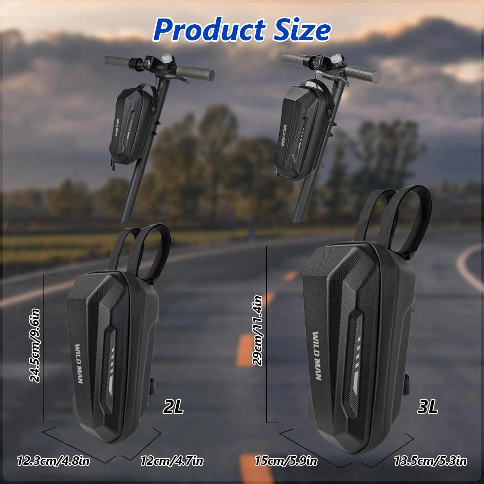 Flintronic Torba do przechowywania hulajnogi elektrycznej, 2 l, twarda skorupa, przednie torby, wodoodporna torba na kierownicę hulajnogi do Mijia M365 Pro Segway Ninebot E ES1/2/3/4