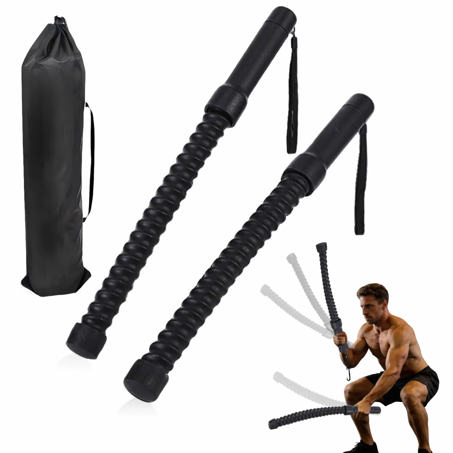 2 sztuki Air Rope, linka do walki z antypoślizgowym uchwytem, przenośna linka fitness, oszczędność miejsca, domowe urządzenie gimnastyczne do treningu siłowego, budowy mięśni, domu, na siłownię