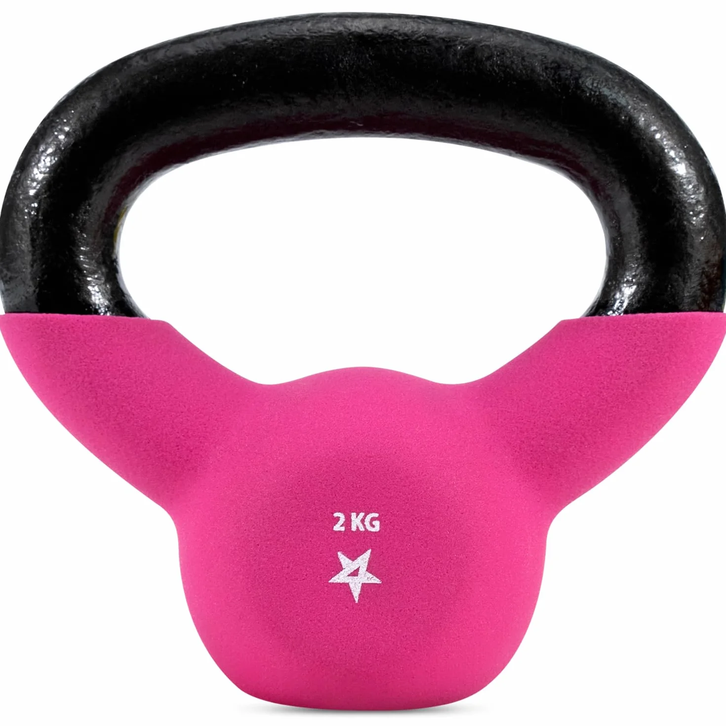 Yes4All DLKP Kettlebell ciężarki z powłoką neoprenową, do treningu siłowego, 2 kg, różowe