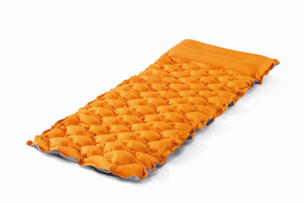 Intex 64098NP nadmuchiwany materac kempingowy z tworzywa TPU, konstrukcja falista, pomarańczowy, 71 x 1,91 m x 6 cm