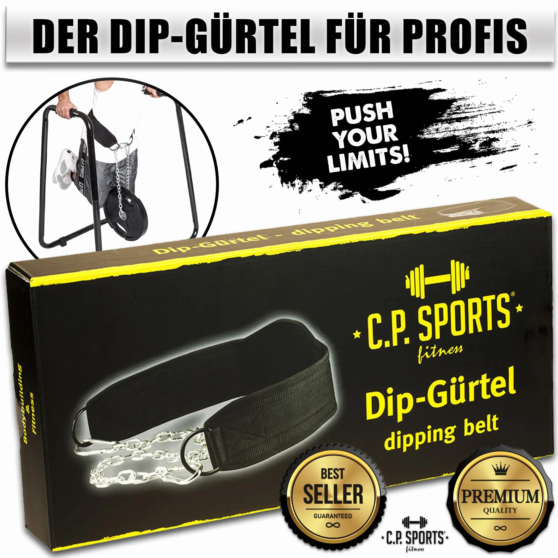 Pasek do dipów C.P.Sports Premium 250 kg nylon