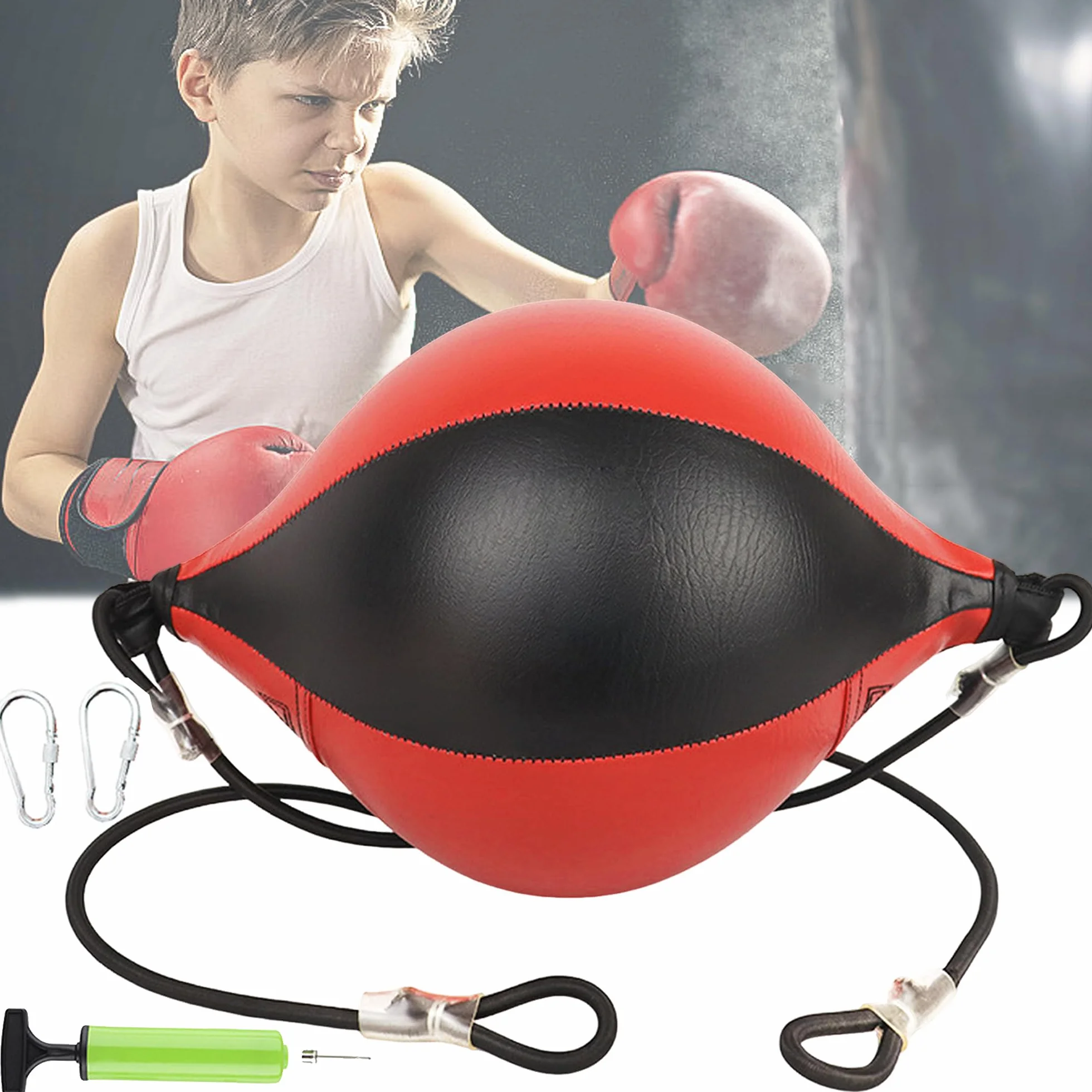 Speed Punch Bag, Gruszki treningowe, Dwustronna zawieszona piłka bokserska, skórzany deszcz worek bokserski Speedball do treningu Trening sprawnościowy MMA boks sportowy worek bokserski