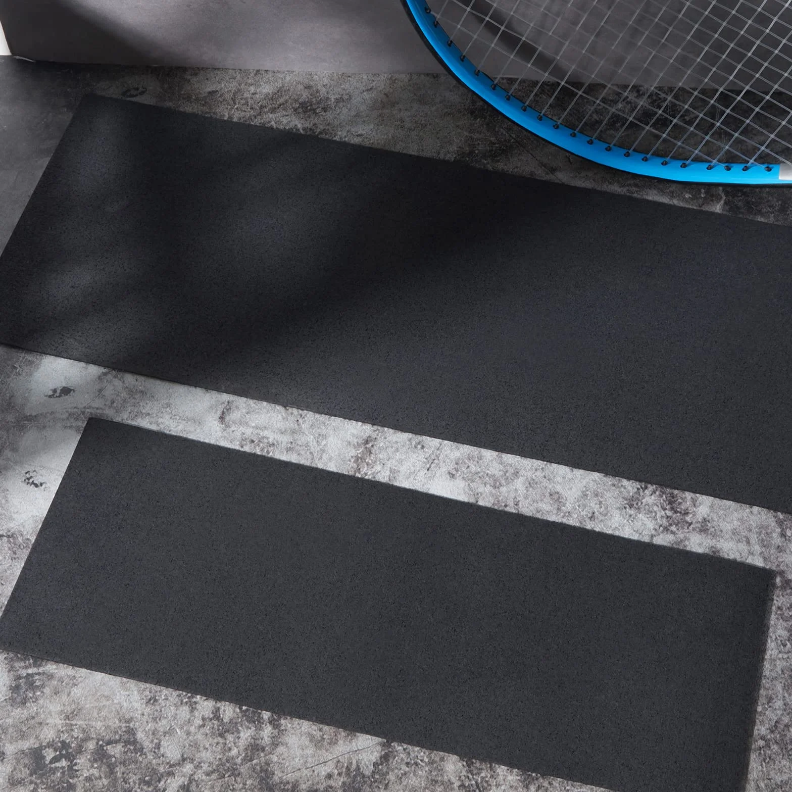 Mata rowerowa D Concept 2 antypoślizgowa gruba piankowa ochronna czarna 2 szt