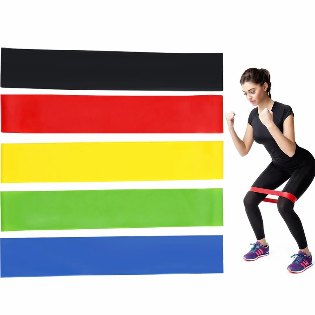gumki fitness (zestaw 5)elastyczny żel krzemionkowy fitness do wzmocnienia nóg bioder i ramion do pilates i jogi - z 5 poziomami wytrzymałości