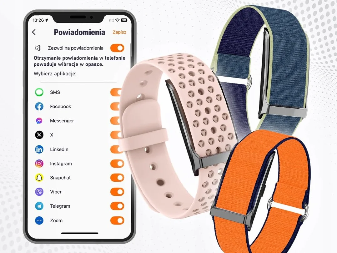 Inteligentna Opaska Smart Zdrowie Sport Powiadomienia - Aplikacja po Polsku