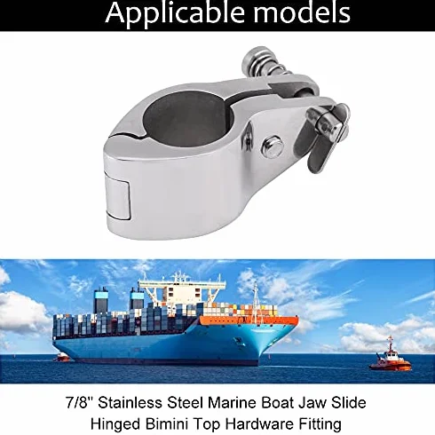 KIMISS Ślizg szczęki ze stali nierdzewnej 7/8" for bimini, morski fitting do łodzi – zawiasowy mechanizm