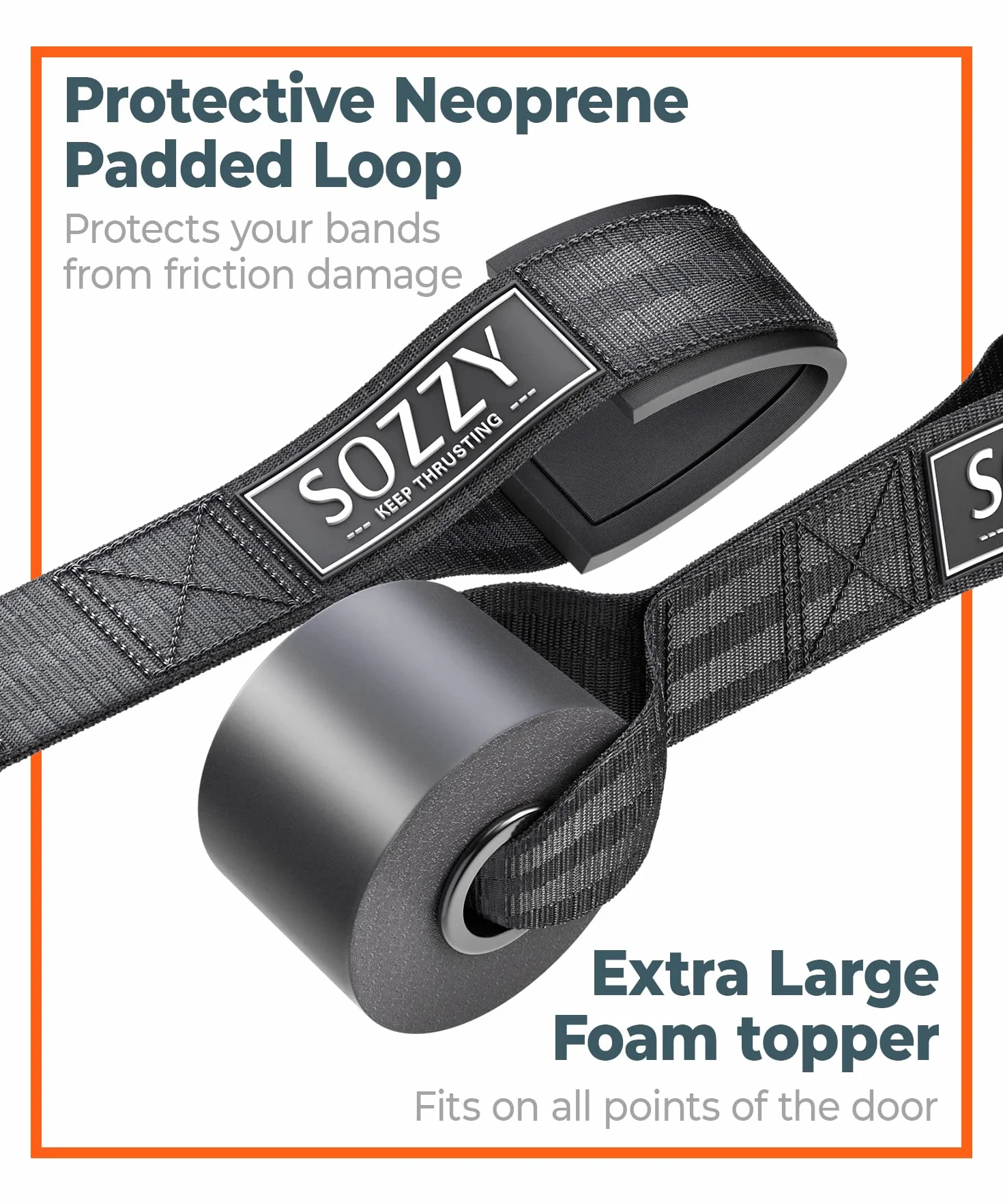 Sozzy Door Anchor for Resistance Bands, Extra Large, Heavy Duty with Solid Nylon Core, Great for Closed Loop Bands, Physical Therapy, Home Workout Equipment