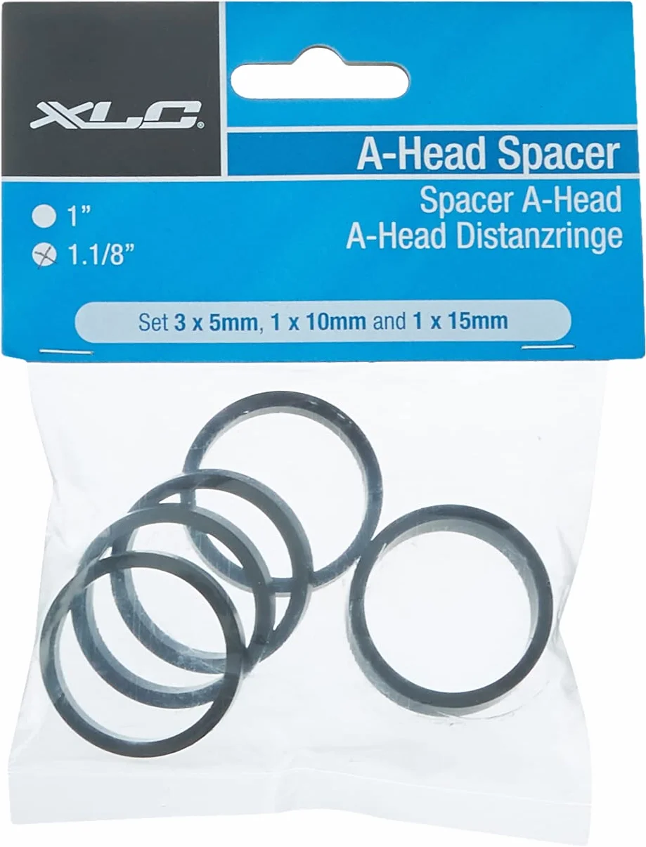 XLC Lenkkopferweiterung A-Head Spacer-Set 3x5/1x10/1x15 Mm 1 1/8 Zoll Przedłużenie głowicy sterującej