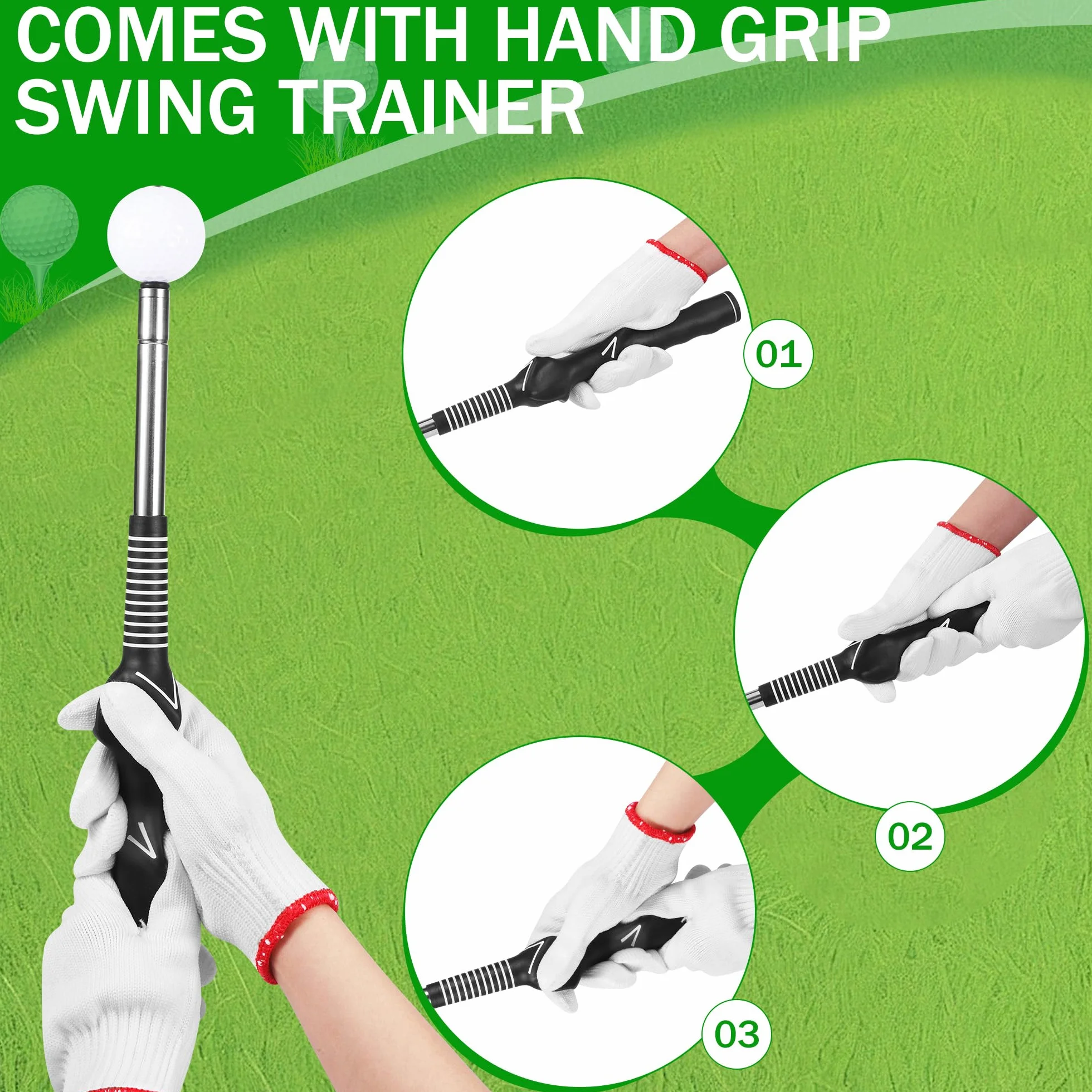 Starvortex Golf Swing Trainer z trenerem zamachowym na ramiona, wysuwany trener zamachowy, pomoc w golfa do treningu w pomieszczeniach i na zewnątrz, prezent dla mężczyzn i kobiet