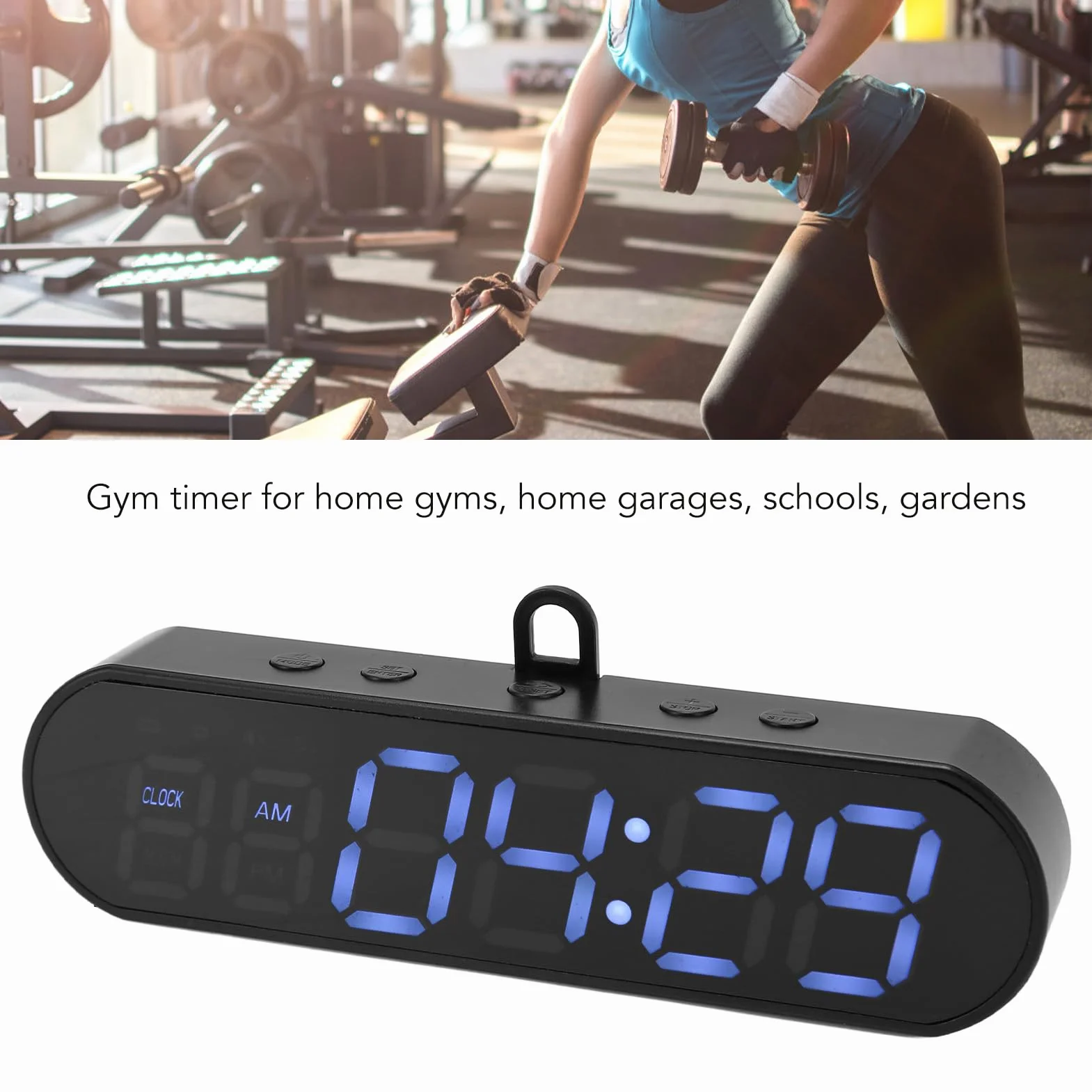 Przenośny Minutnik na Siłownię, Minutnik Interwałowy Zegar Odliczający/w górę Stoper 1000 MAh USB Można ładować Fitness Sport Interwałowy Timer do Treningu Budzik do Domowej