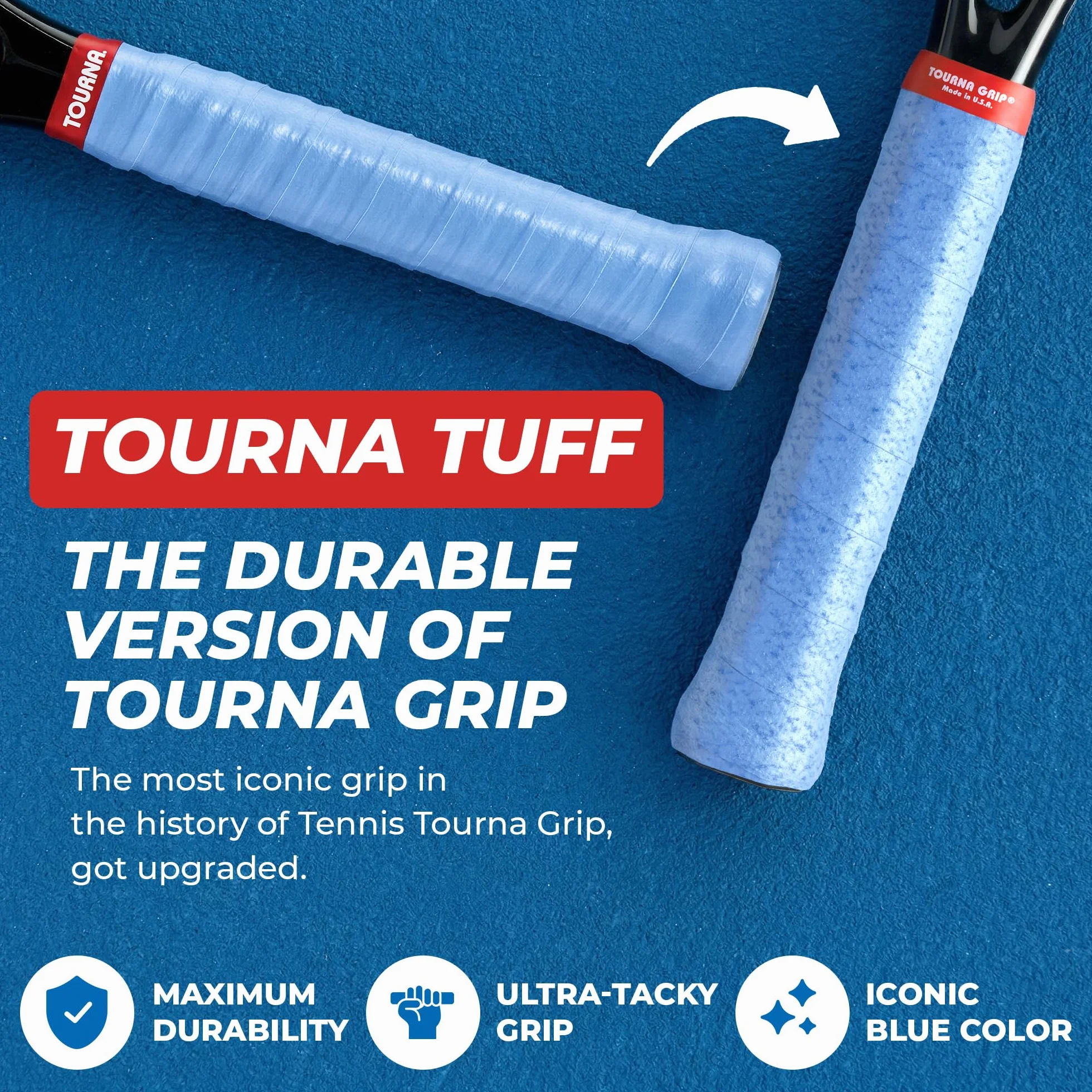 Tourna Tuff 3-pak, znak towarowy niebieski, (TUFF-1-XL)