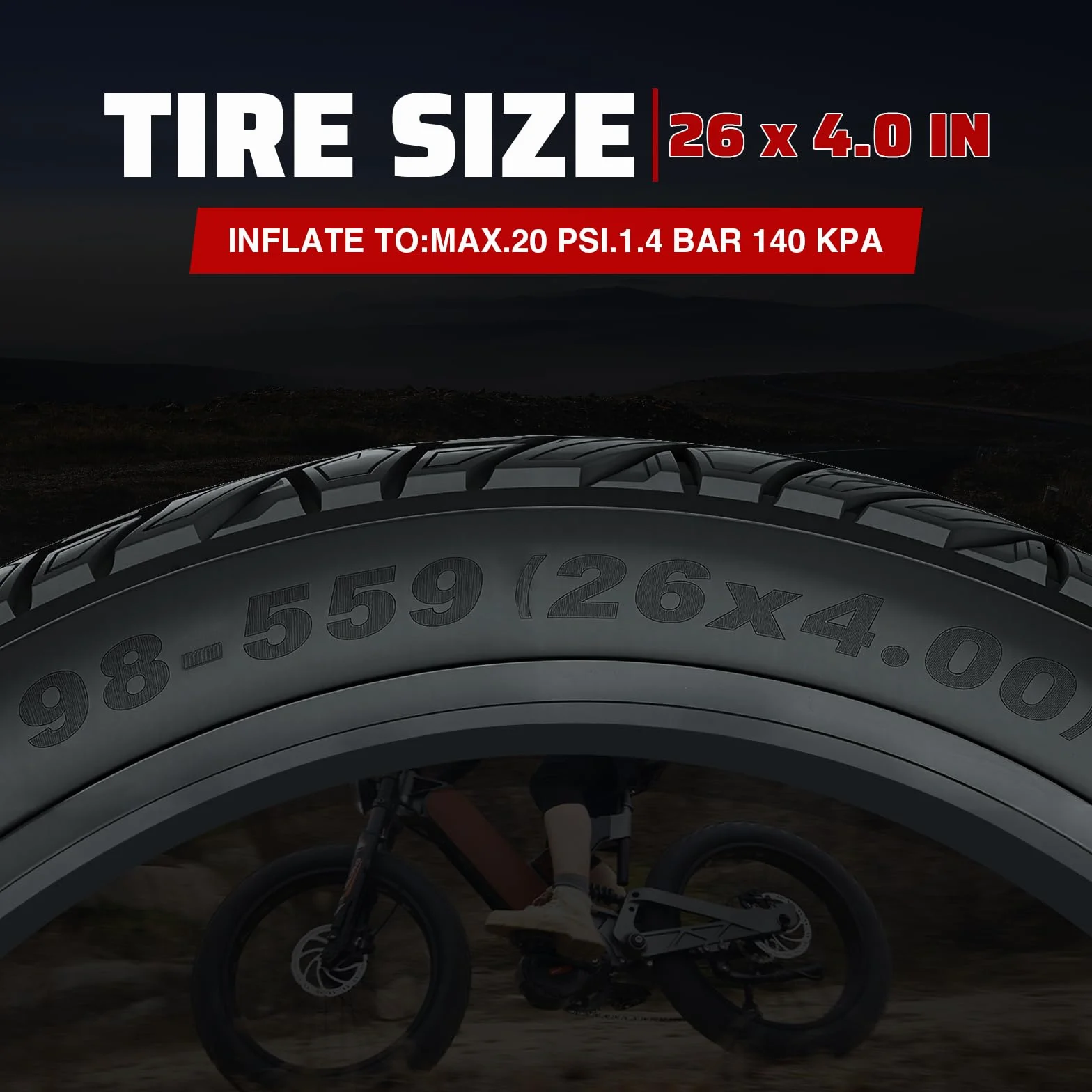ZUKKA Fat Bike tire 20/26 x 4,0 cala Wieloszynski Replika Ceglawa Ciagla