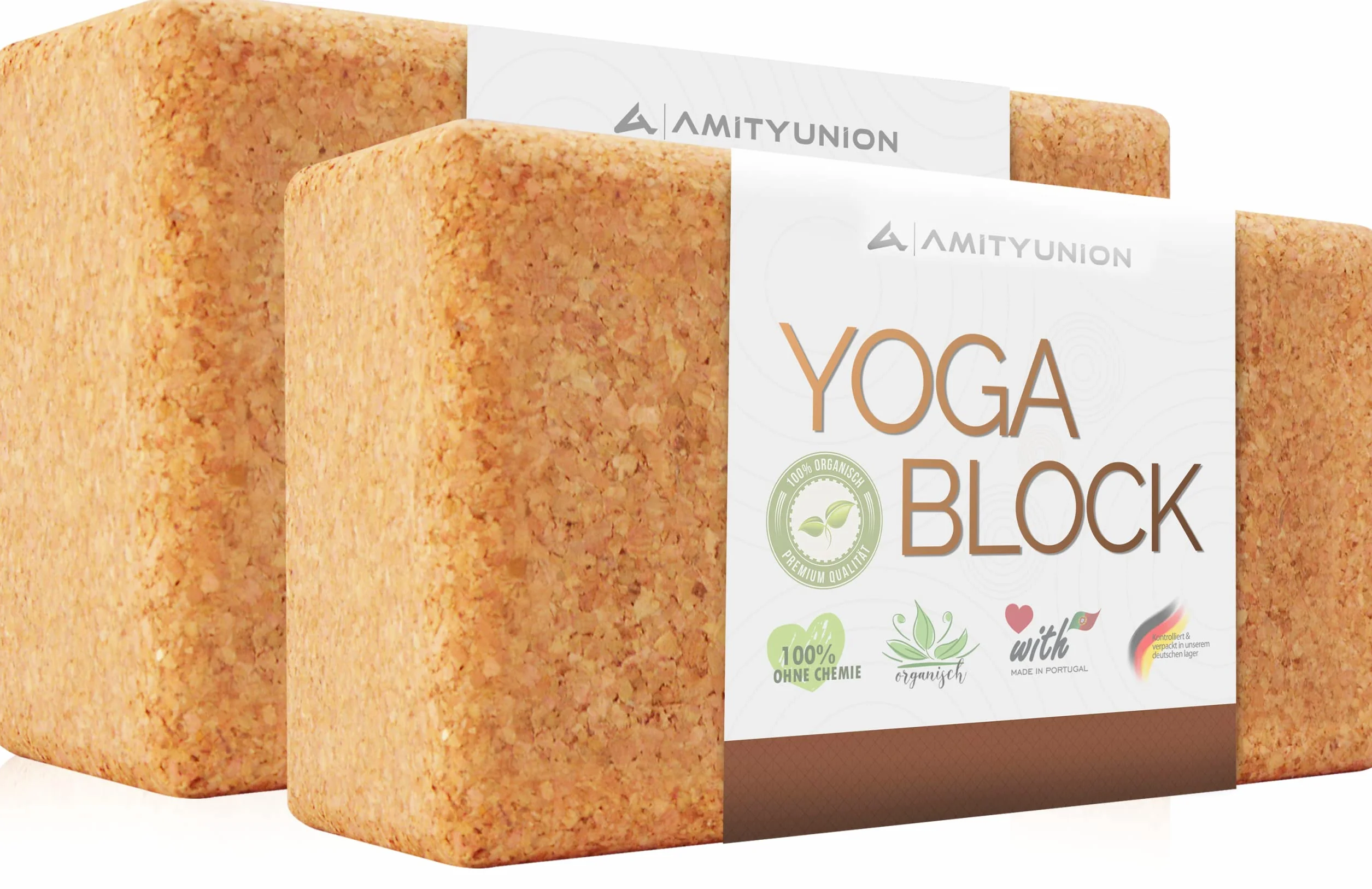 Zestaw klocków do jogi 2 korki 100% naturalny - Hatha Klotz również dla początkujących Medytacja i pilates, pleców, ćwiczeń rozciągających i treningu blokującego,
