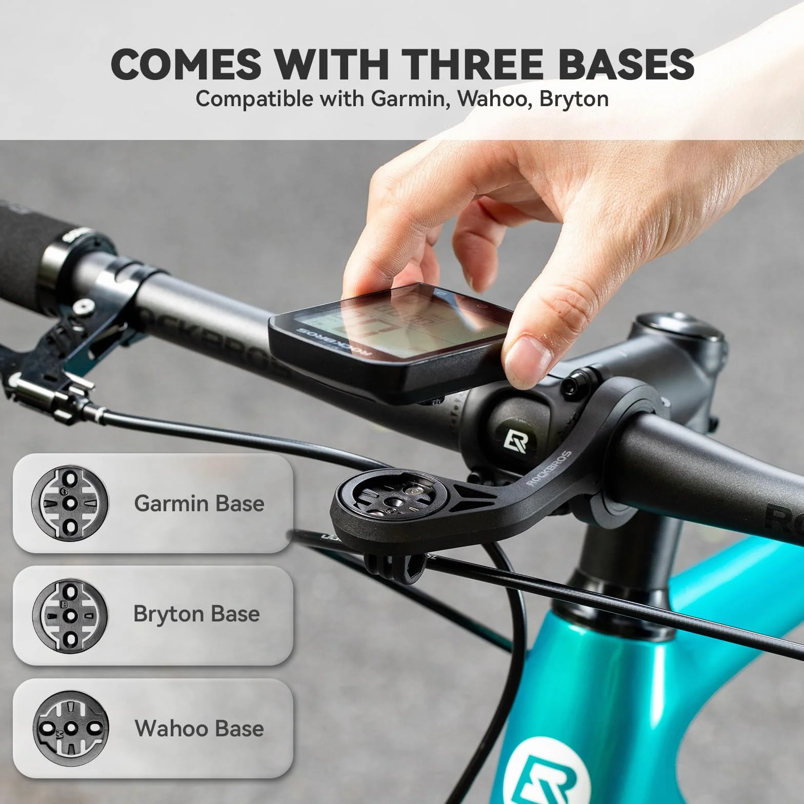 ROCKBROS Fahrradcomputer Halterung 31.8mm kompatibel Garmin Wahoo Bryton GPS MTB Rennrad
