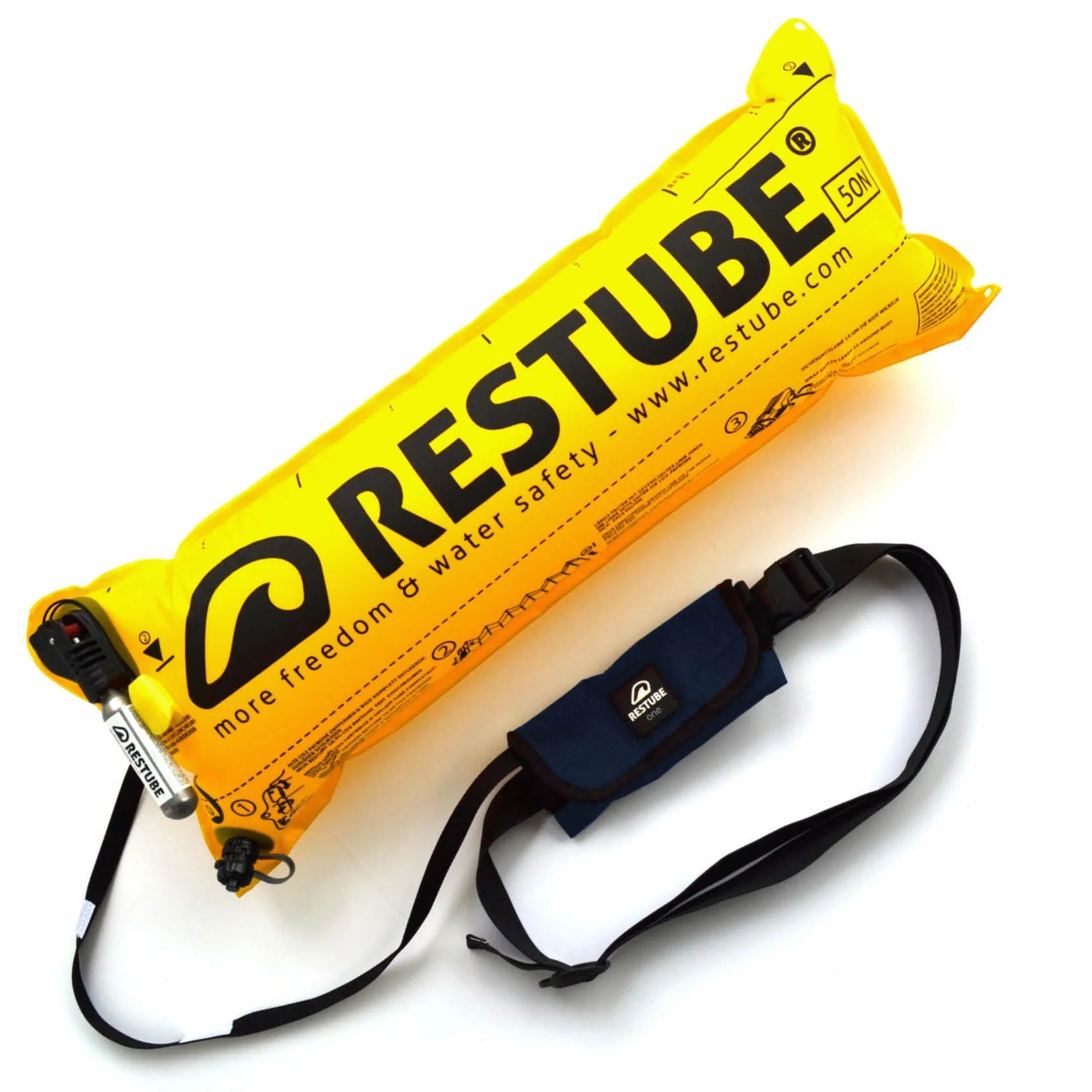 Restube BEACH One-Pull Inflatable Water Safety Boja | Spławikowa pomoc wypornościowa do pływania, wędkowania, żeglarstwa i SUP | Kompaktowy rozmiar