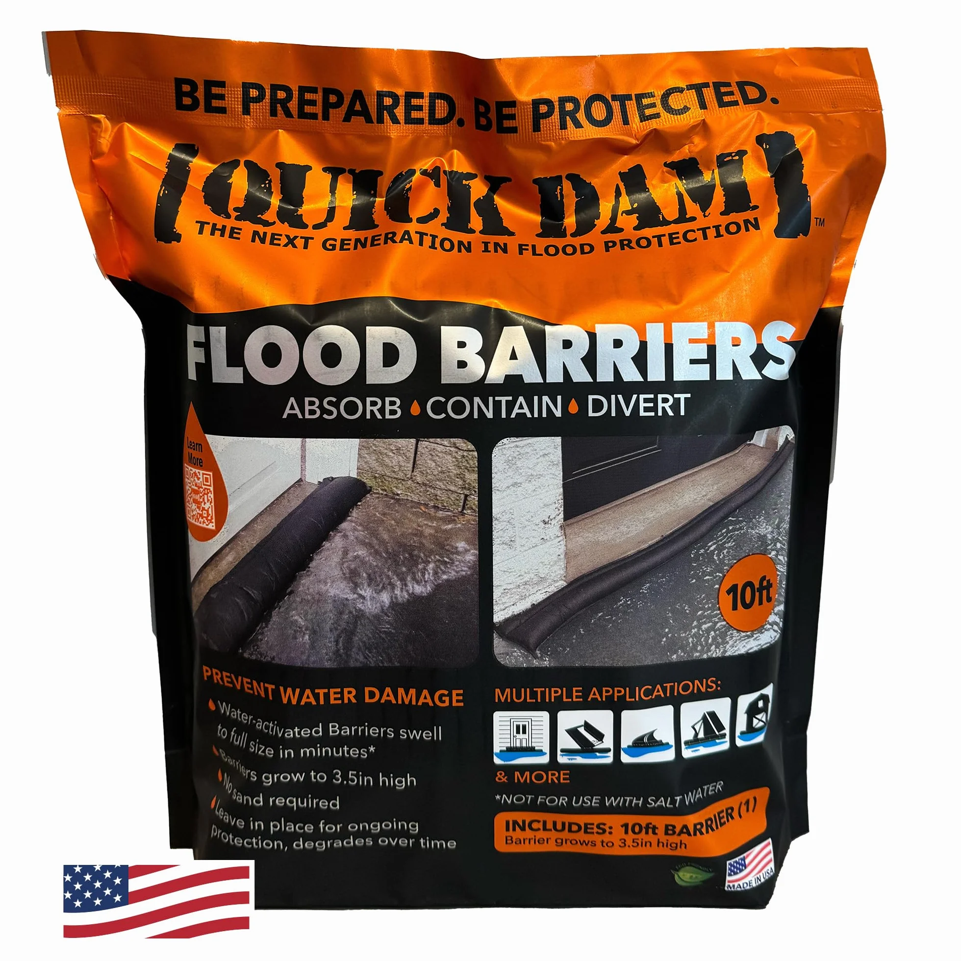 Quick Dam QD610-1 bariera przeciwpowodziowa aktywowana wodą 3 m czarna