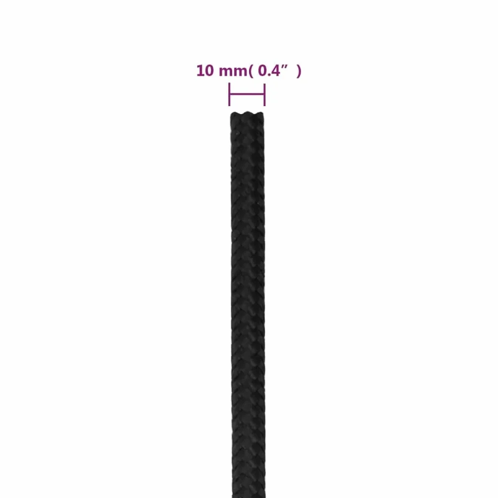 vidaXL Linka żeglarska polipropylen 10 mm 50 m czarna