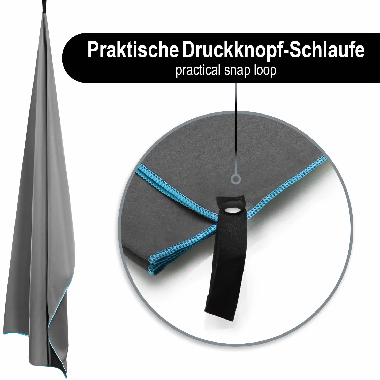 recznik z mikrofibry 160x80 cm – lekki i szybkoschnacy – idealny na silownie, saune, plaze i podróze – z petla i woreczkiem – kompaktowy i chlonny