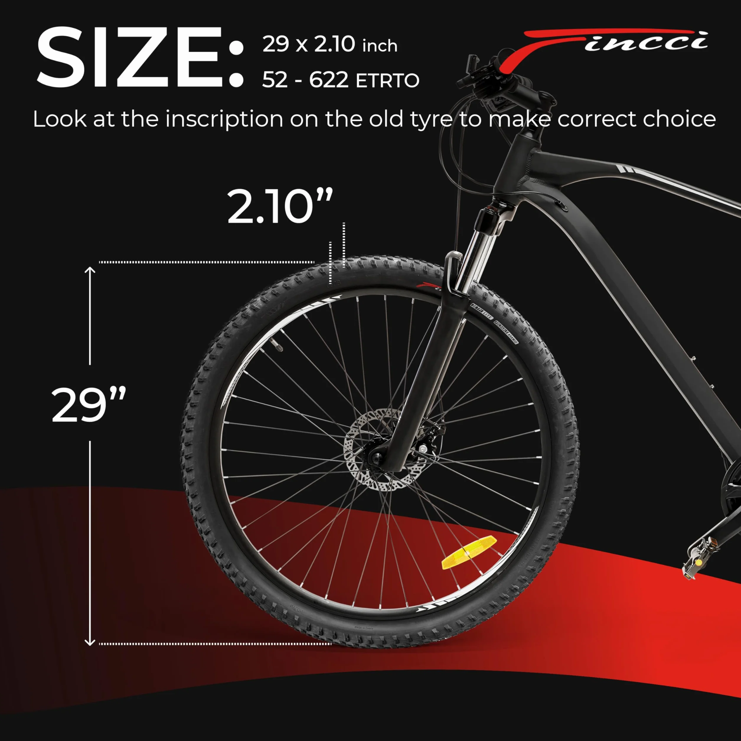 Fincci Składana opona rowerowa 29 x 2,10 52-622 z ochroną przed przebiciem 1 mm, do hybrydowego roweru szosowego MTB, z oponami 29 x 2,10