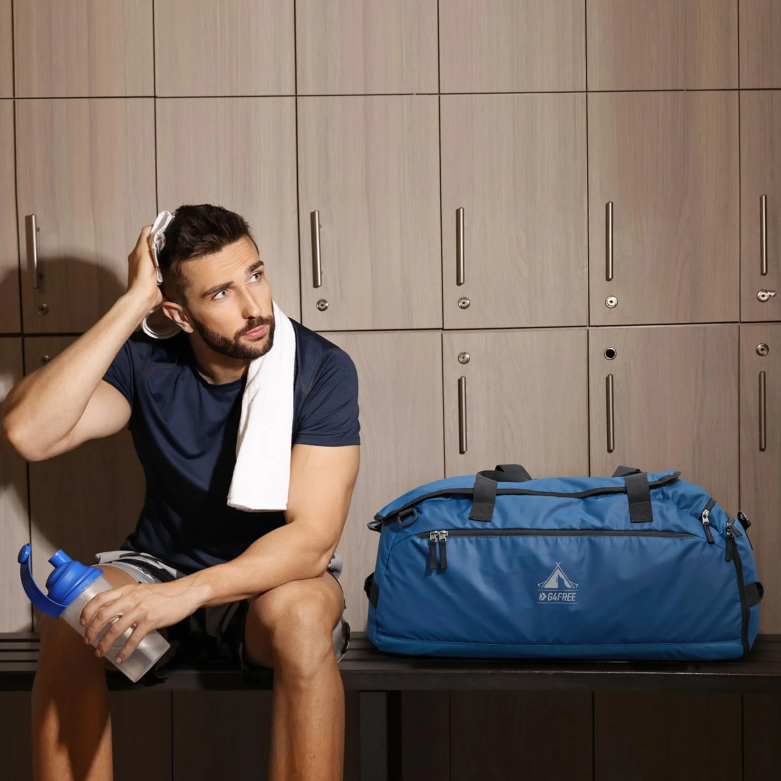 G4Free Duża torba sportowa podróżna 60 l z kieszenią na buty i mokrą komorą