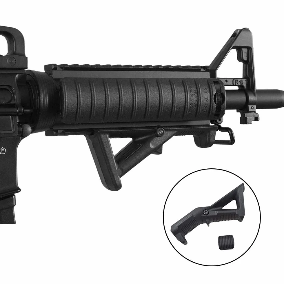 Angled Fore Grip, standardowy uchwyt przedni Airsoft, kątowy ergonomiczny uchwyt, nylonowy AFG1 trójkątny uchwyt z przodu do szyny tkackiej 20 mm, czarny