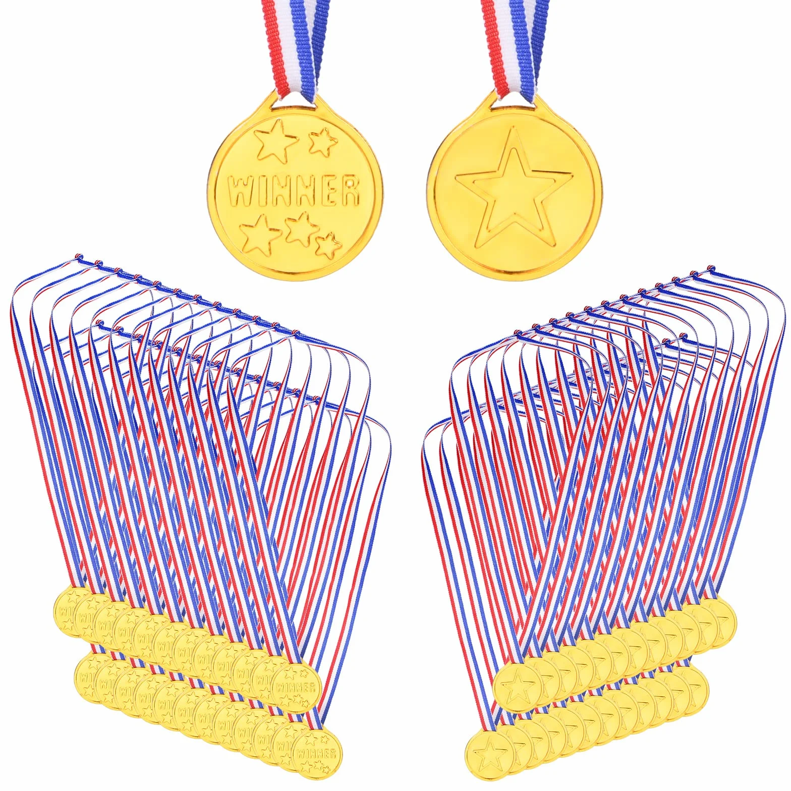 flintronic 52 medale zwycięzców, tworzywo sztuczne, złote medale dla dzieci, do uprawiania sportu, konkursów, nagród