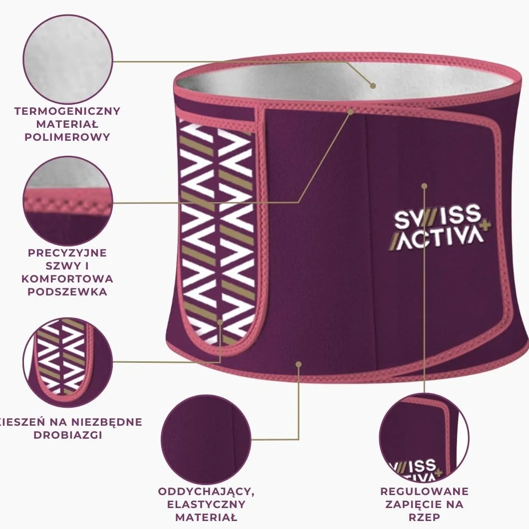 Swiss Activa+ Sculpt Touch pas biodrowy XL dla kobiet modeluje brzuch po porodzie redukuje tkankę tłuszczową