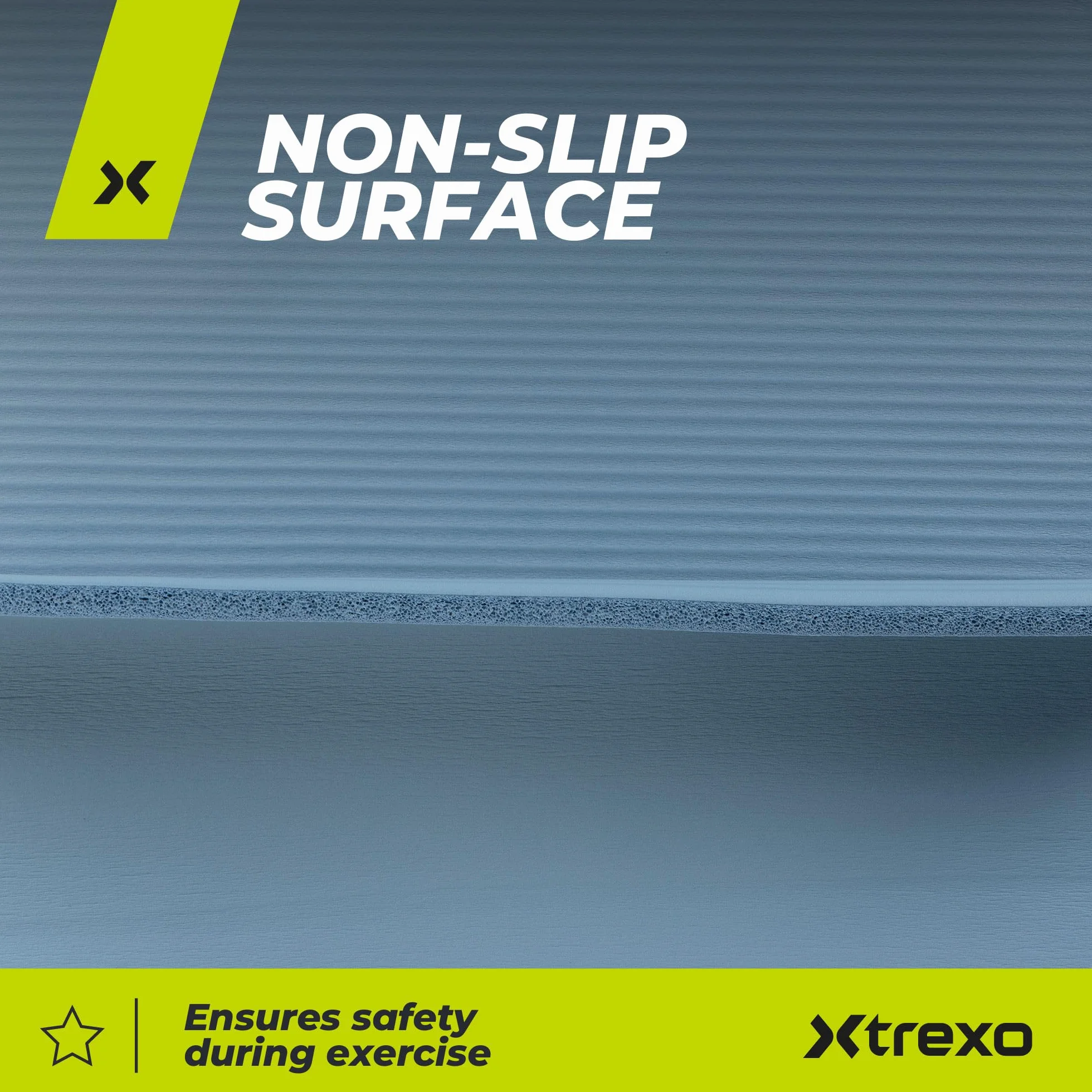 XTREXO NBR mata do ćwiczeń w kolorze jasnoróżowym, 183 x 61 cm, materiał o wyjątkowej trwałości i elastyczności, grubość 15 mm z antypoślizgową teksturą, w komplecie z paskiem do noszenia, idealna do