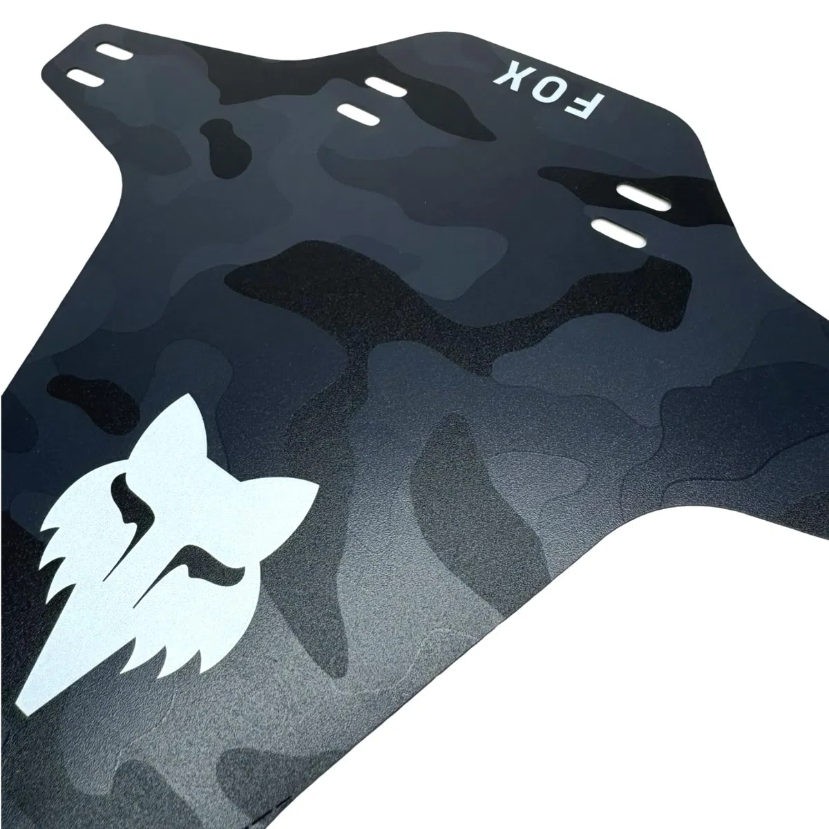 Mud Guard rower Racing MTB DH FR Ebike kompatybilny z widelcem Fox, ochrona przed pryskaniem, błotnik (Retro Camo/Logo biały)