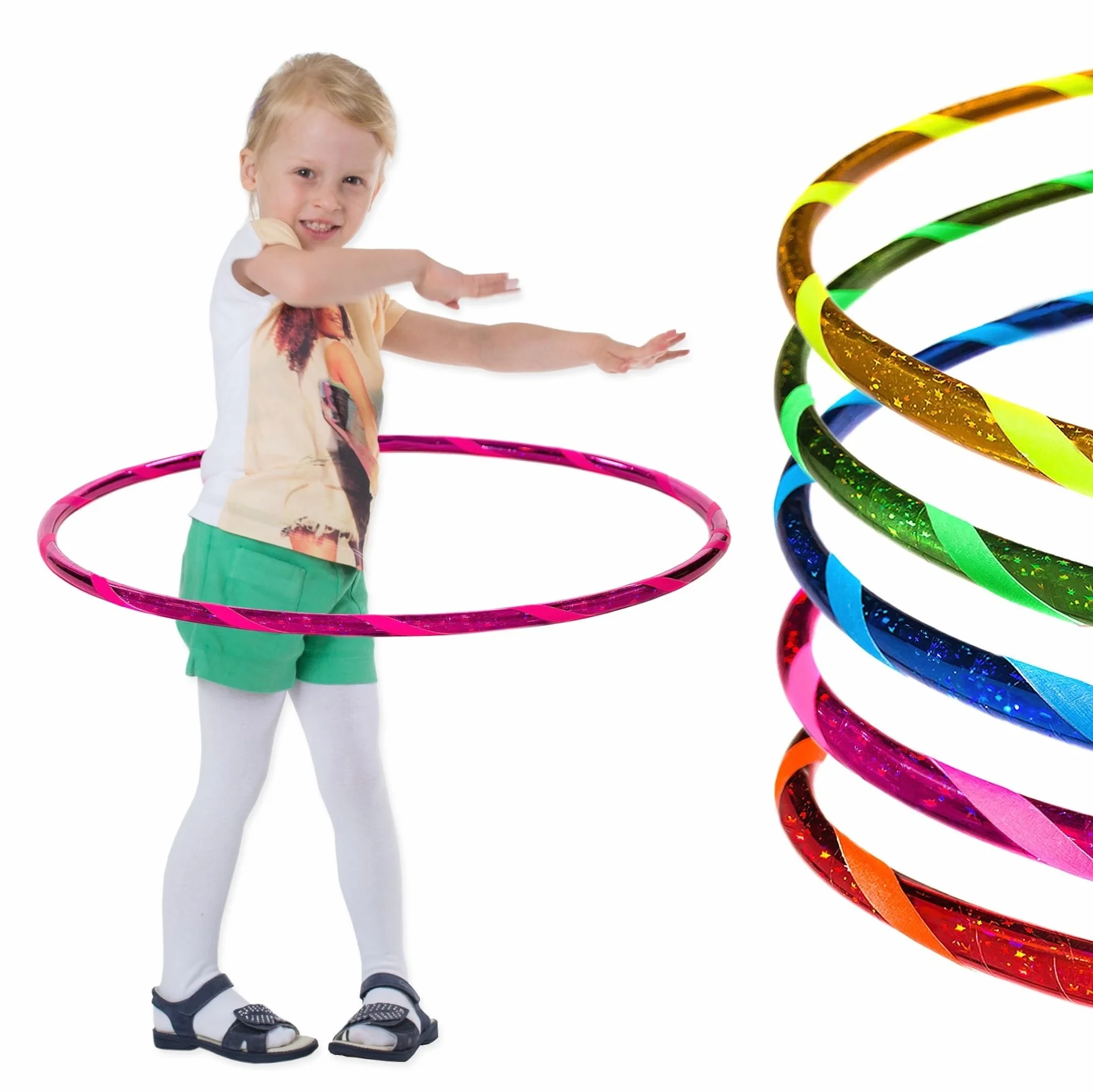 Hoopomania Super Star Hula Hoop dla dzieci z wzorem gwiazdek Ø60-80cm