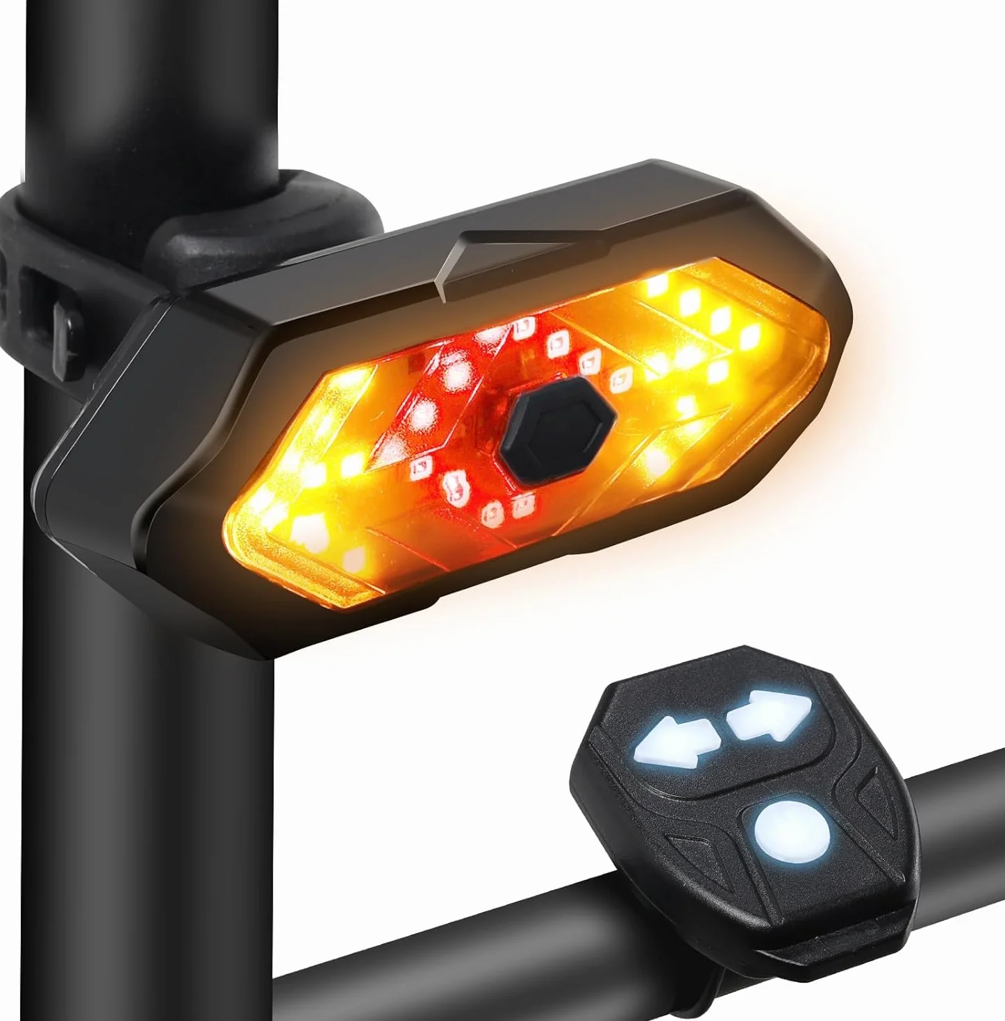 Inteligentne tylne światło rowerowe, USB do ładowania kierunkowskazy rowerowe z pilotem, wodoodporne tylne światło rowerowe, tylne światła bezpieczeństwa, alarm rowerowy