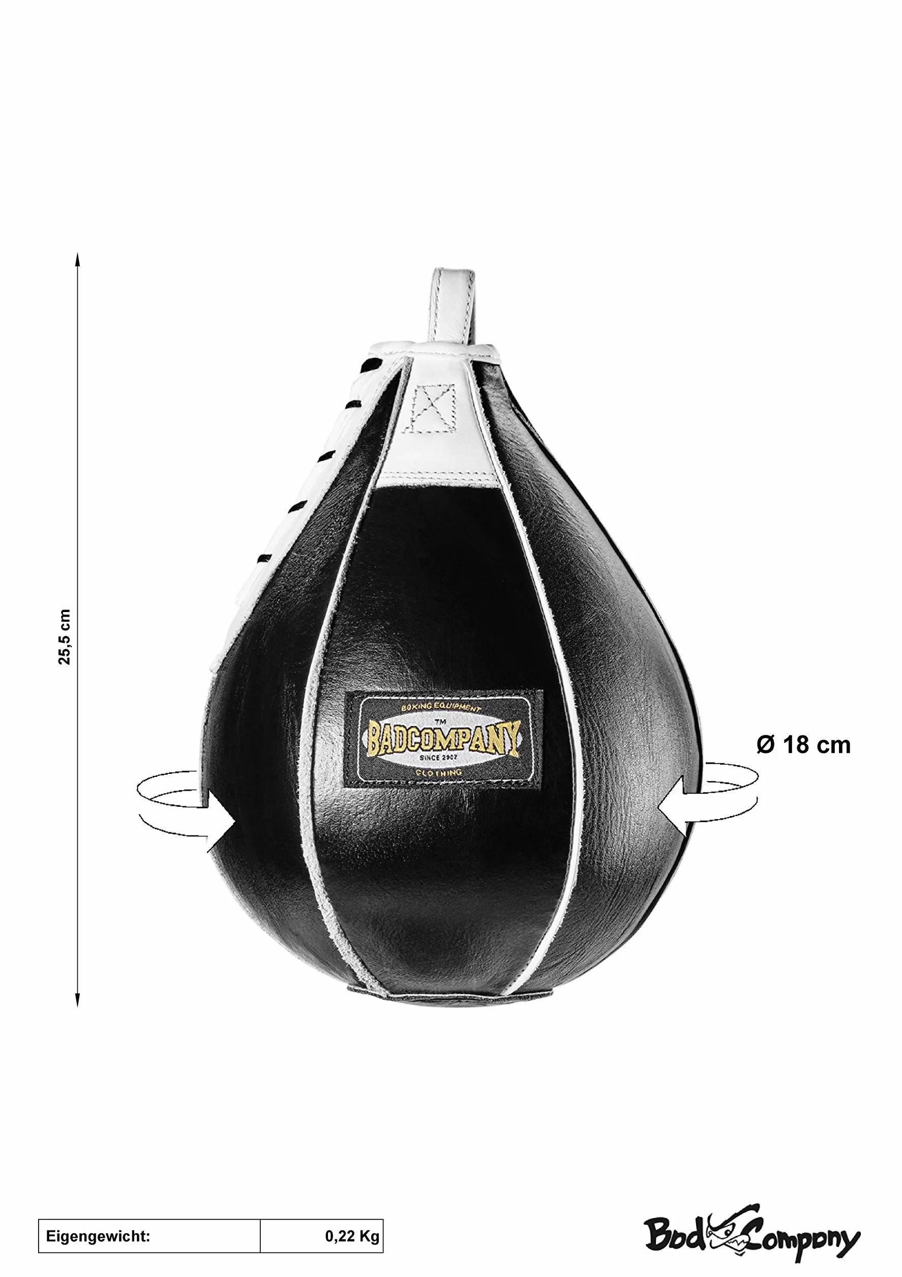 Skórzana gruszka bokserska Speedball Bad Company medium czarna